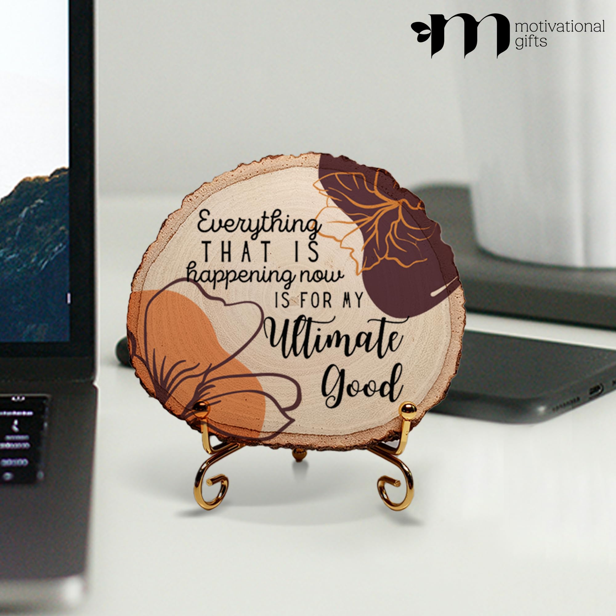 Motivational Wood Slice Plaque - Daily Inspiration -2