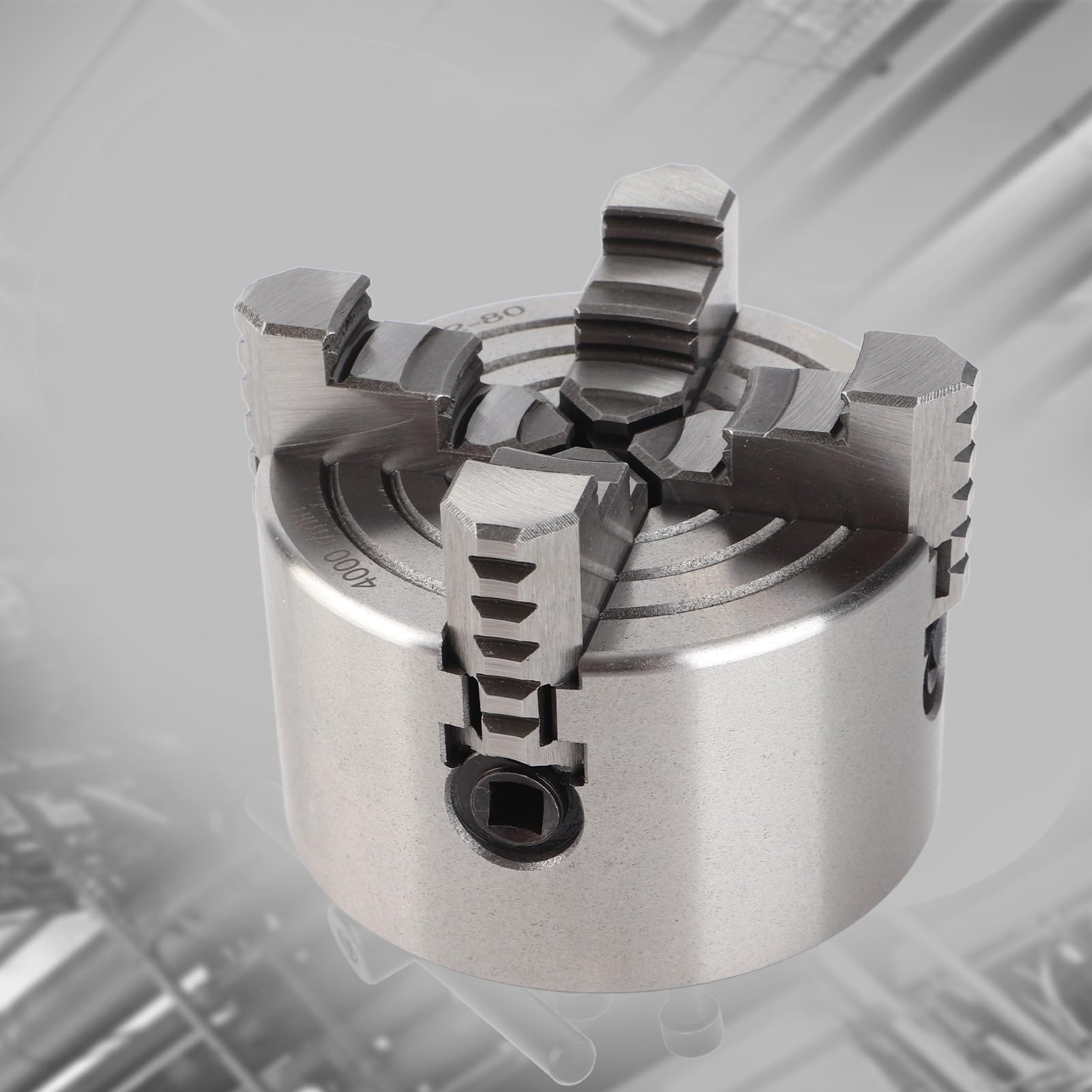 Fafeicy Plato de Torno de 4 Mordazas, Plato Independiente Reversible 80 Mm for Torno de Metal | Con portabrocas manual de 4000 r/min para torno, práctico y de uso preciso