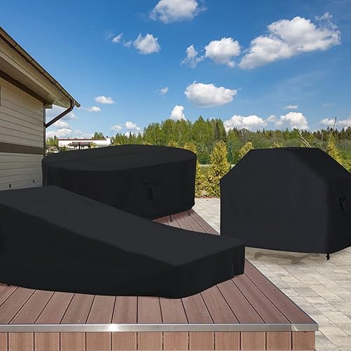 Miniatura 120 de ABCCANOPY Funda universal para mesa auxiliar de patio, para exteriores, pequeña cubierta impermeable y a prueba de polvo, marrón beige, 42 x 24 x 18