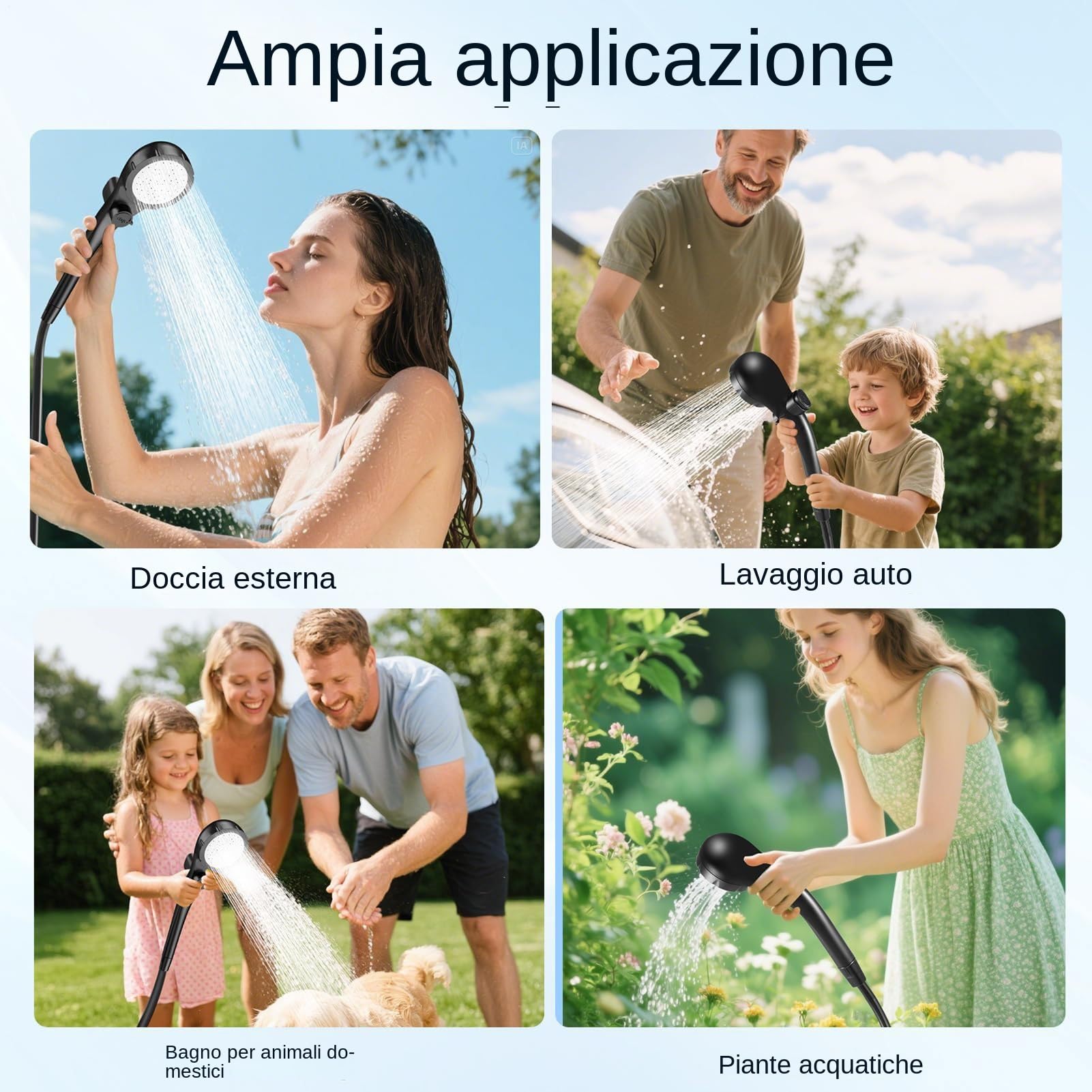 Ducha de Camping Recargable 3 Modos Pulverización Impermeable