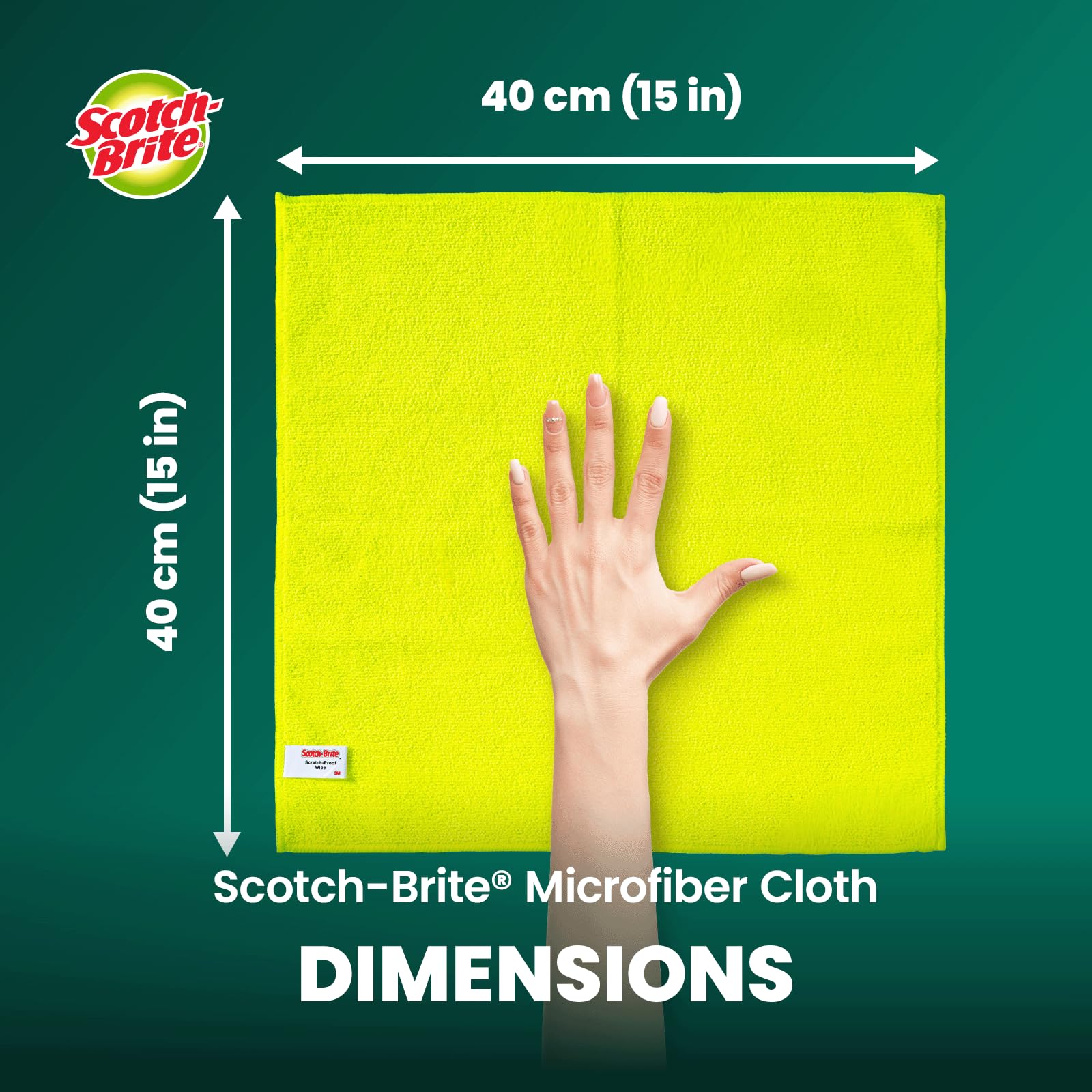 Scotch-Brite Microfiber Cloth/Wipe for Home, Kitchen, Appliance, Car cleaning pack of 4 pcs (40 cm x 40 cm, 340 GSM) ,Multicolor 1