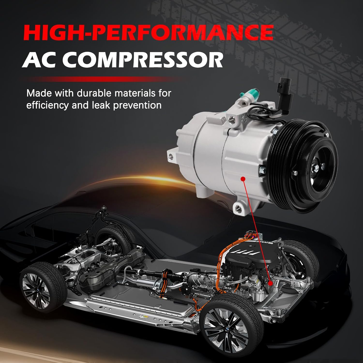 AC Compressor with Clutch for Forte 1.8L 2.0L 2014-2018, Forte5 2014-2018, Forte Koup 2014-2017, Elantra GT 2013-2017, Air Conditioning Compressor Replace for 198332