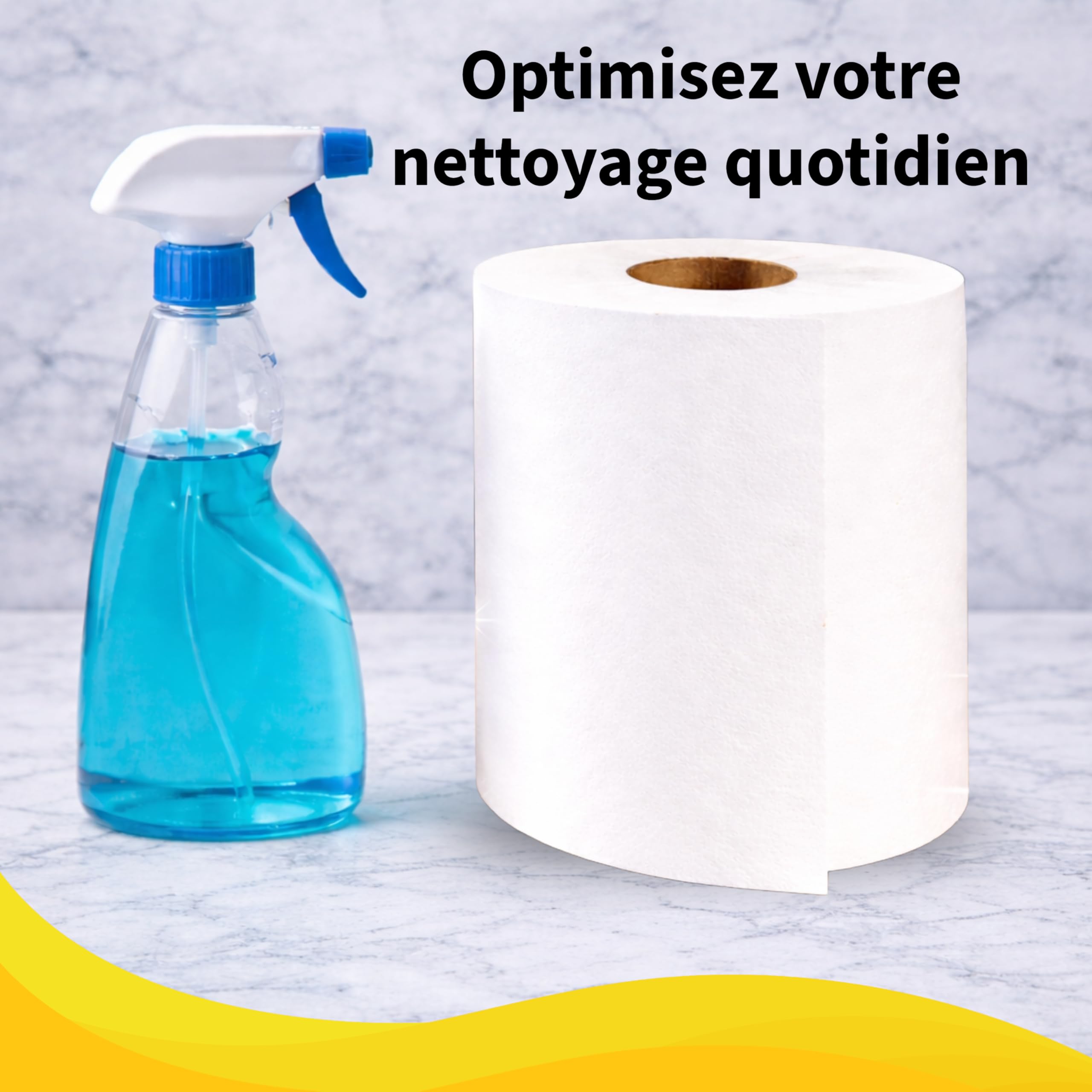 Lot de 6 rouleaux de papier essuie-tout 2700 feuilles 100 m/rouleau | Papier essuie main blanche pure ouate | Usage professionnel haute résistance et grande absorption.