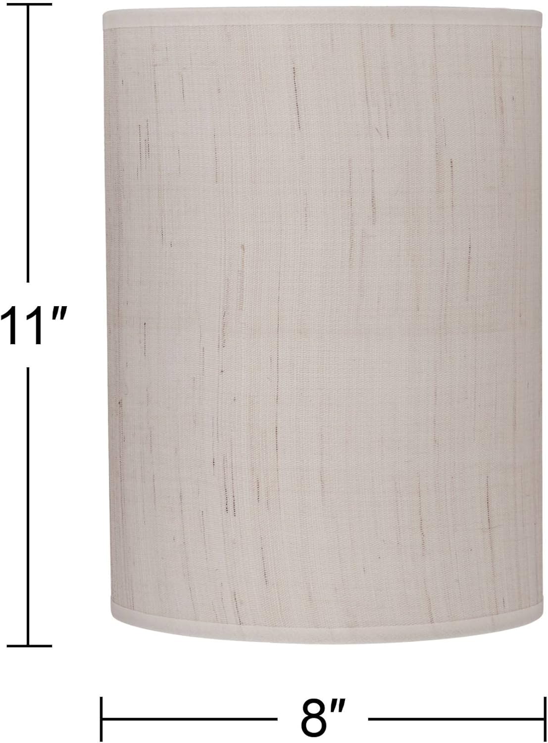 Set of 2 Cylinder Lamp Shade (Pre-Assembled) s Ivory White Medium 8" Top x 8" Bottom x 11" High Spider with Replacement Harp and Finial Fitting - Springcrest