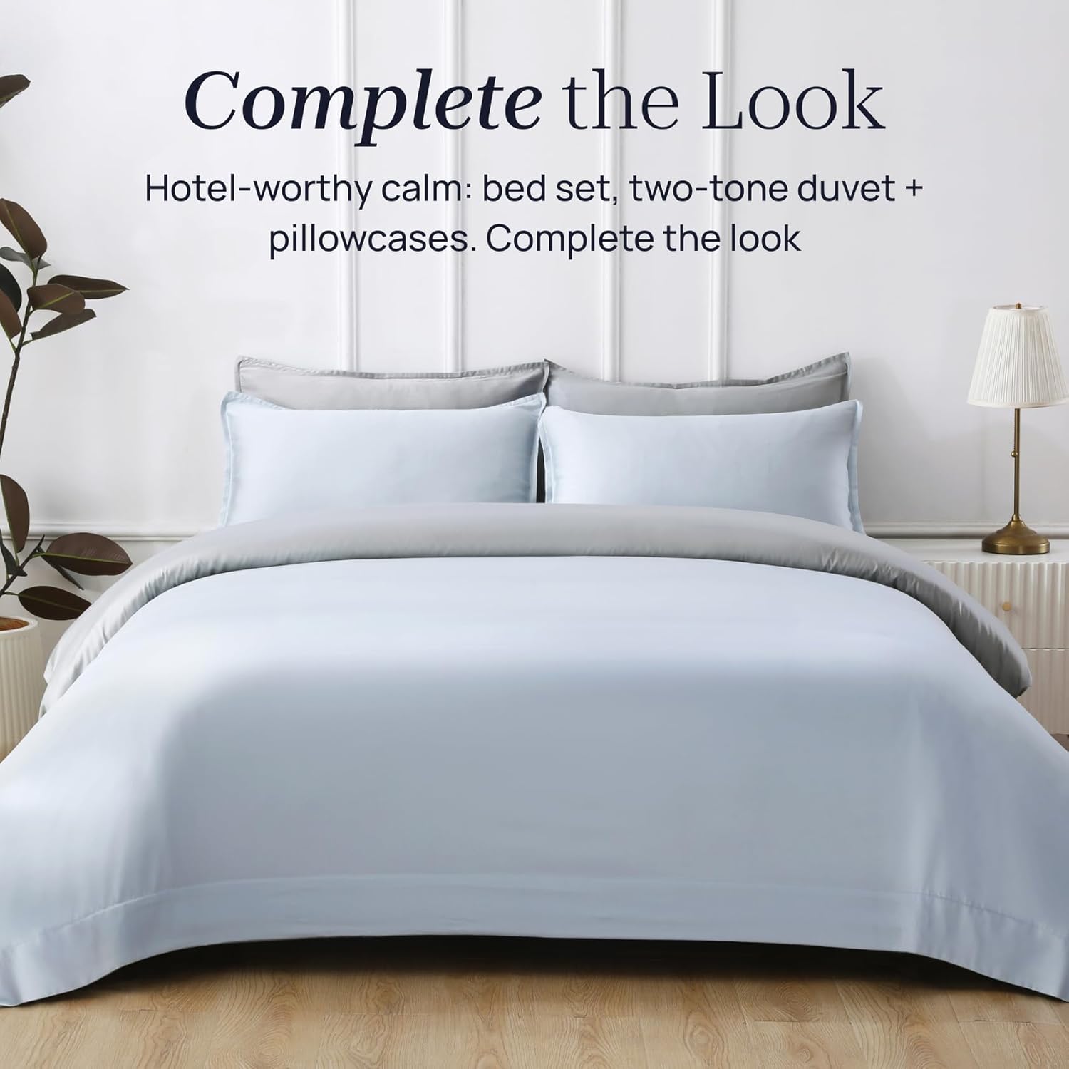 Queen Size 4 Piece Bed Sheet Sets, DeepSleep Tech Luxury Bedding Made with 100% Tencel Lyocell - Silky, Lustrous & Gentle on Skin | Day Dream (2 Sheets, 2 Pillow Cases)