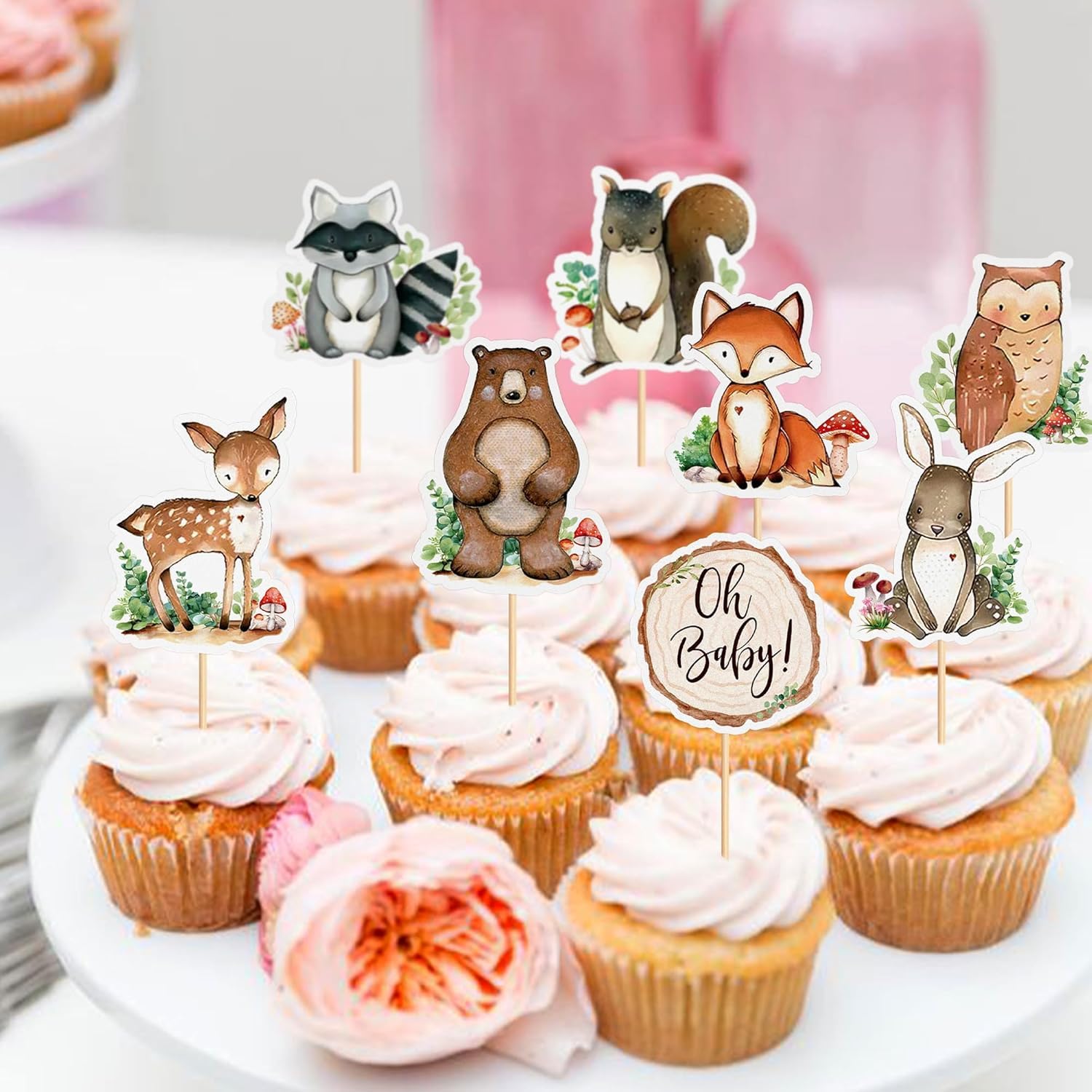 Waldtiere Tortendeko-Set – Kuchen-Topper Mit Giraffe, Löwe & Mehr Für Dschungel-Party