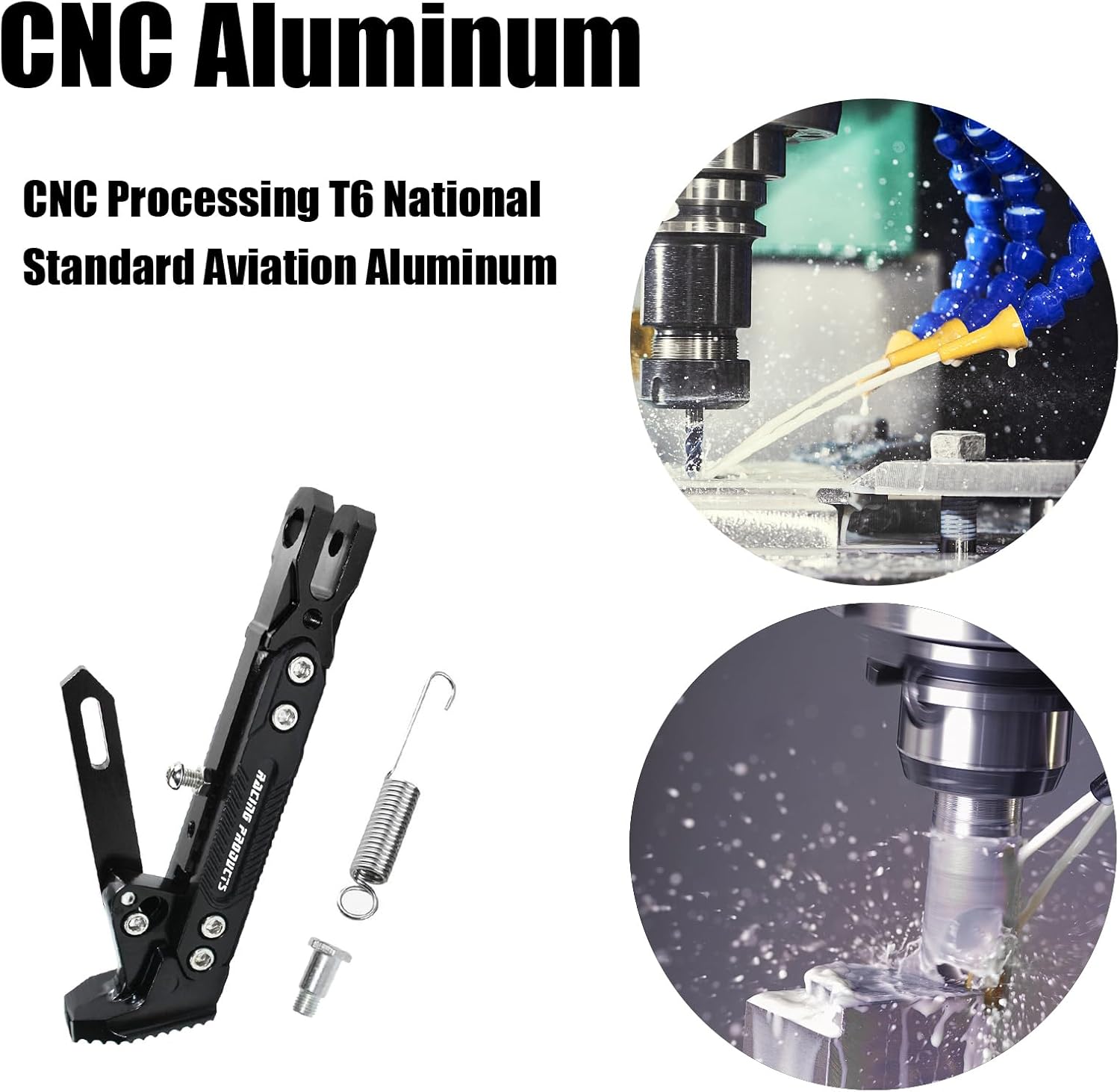 Motorcycle Universal Kickstand Adjustable Modified CNC Aluminum Alloy Adjustable Tripod Holder Kickstand Foot Side Support Stand Motor Scooter Motorbike Motocross Electric Dit Pit Bike （Red) (Black)