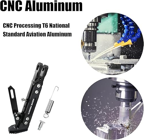 Miniatura 5 de Soporte universal para motocicleta, soporte ajustable de aleación de aluminio CNC modificado, soporte de trípode ajustable, soporte lateral de pie,