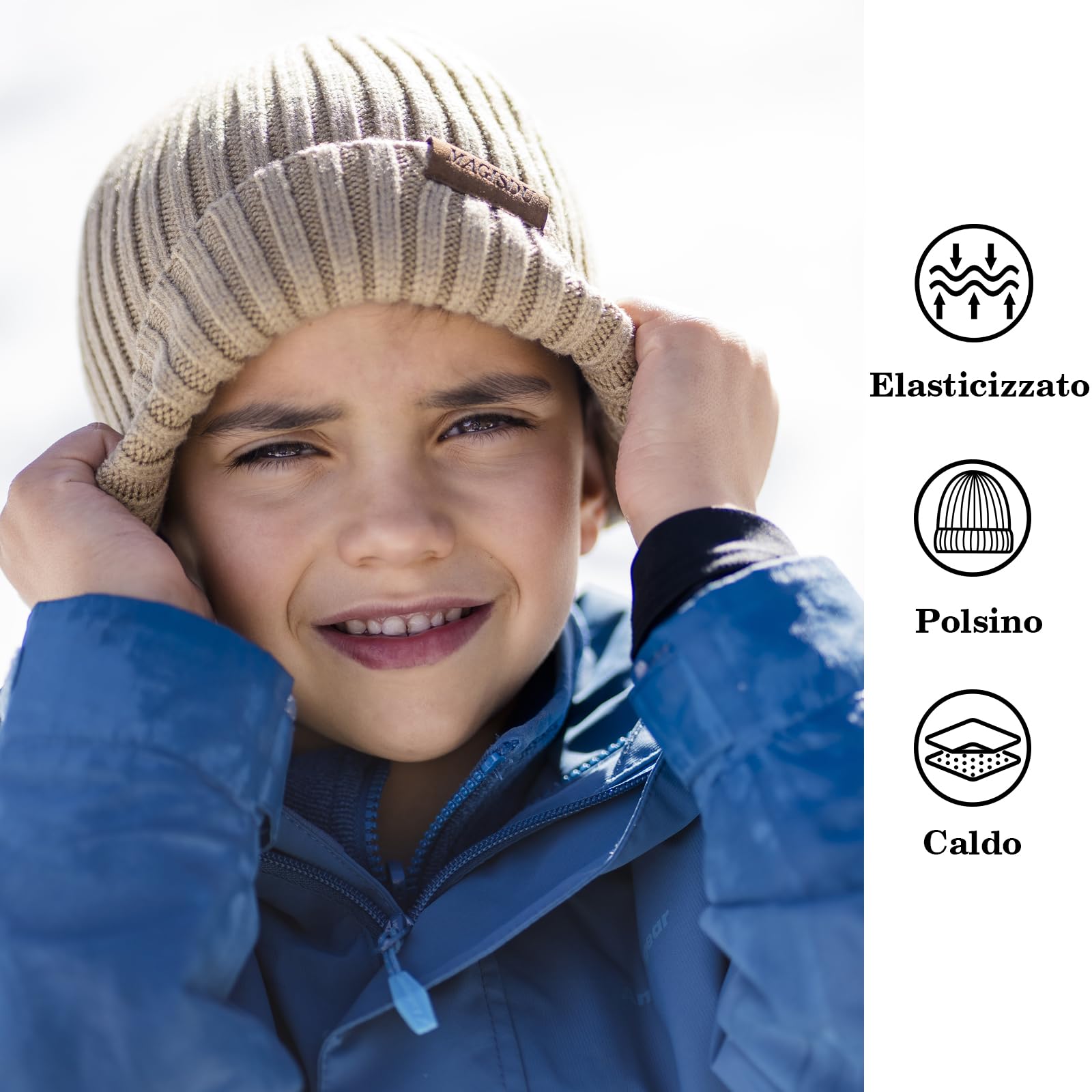 MAGISDU Cappello Bambino Bambina Lana Merino Berretto Invernale Liner Cappelli Termico Ragazzo Ragazza