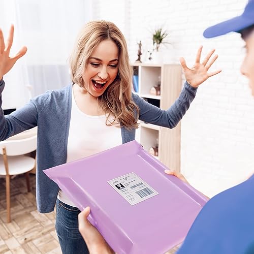 Miniatura 60 de Fuxury 500 sobres de polietileno de 10 x 13 pulgadas, bolsas de envío a granel para ropa, sobres de envío adhesivos fuertes para pequeñas empresas