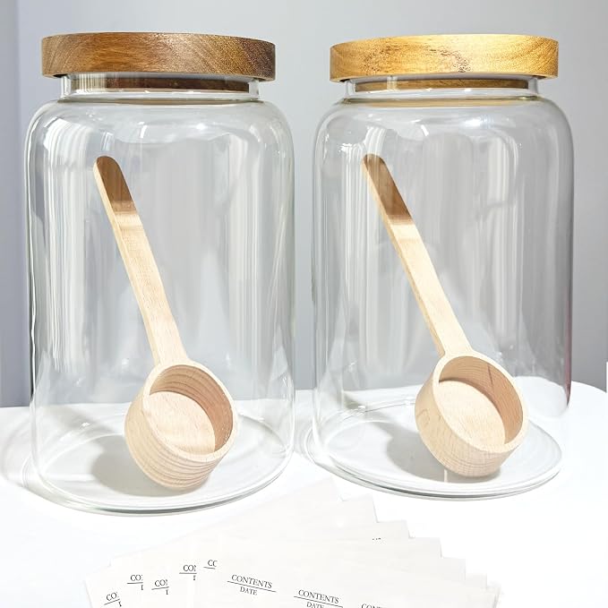 Glass Jars with Wood Lid