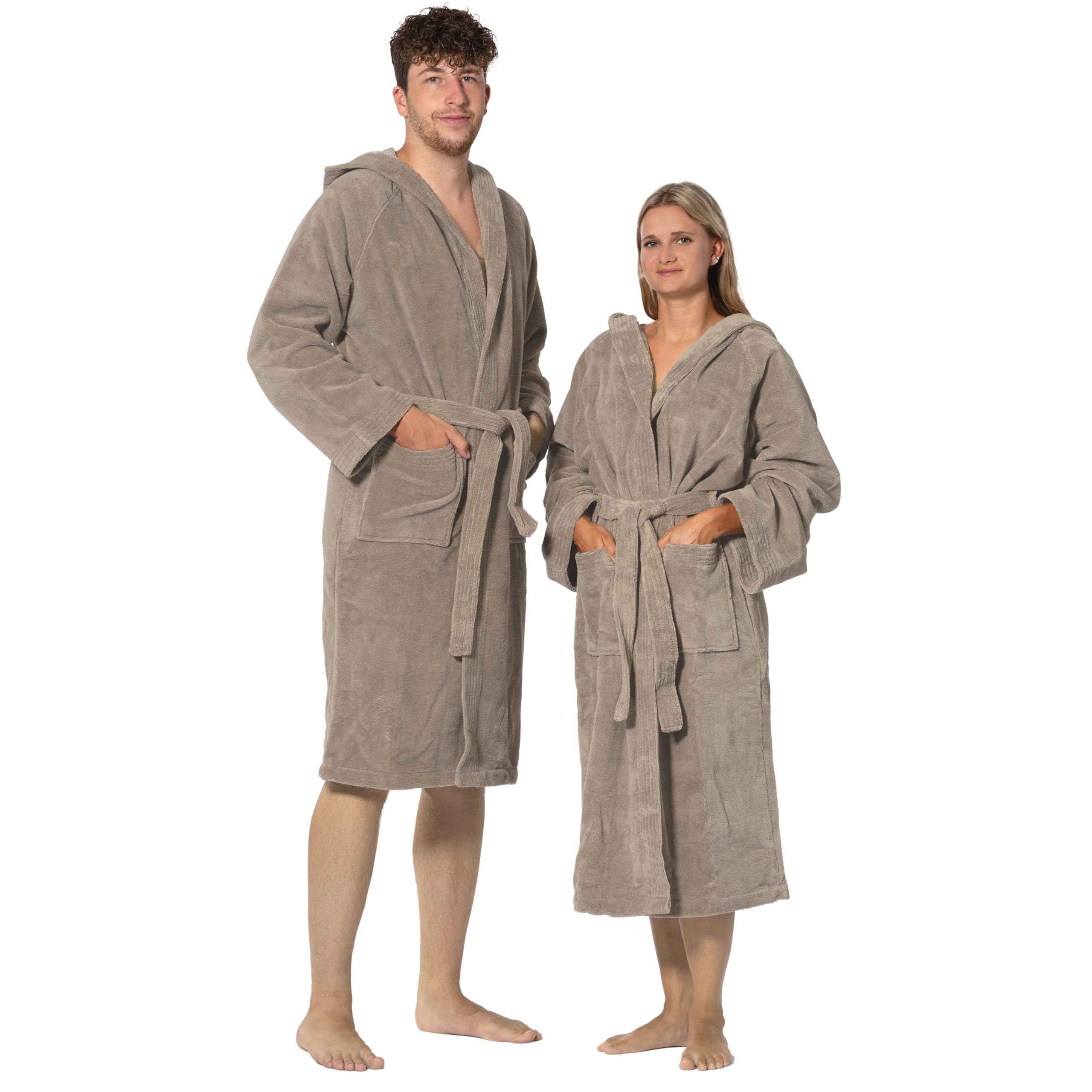 ZOLLNER Accappatoio con cappuccio - sensibile sulla pelle e assorbente - Unisex - Materiale misto - Misure da S a XXL - lavabile - Qualità Alberghiera - Certificato OEKO TEX, 568