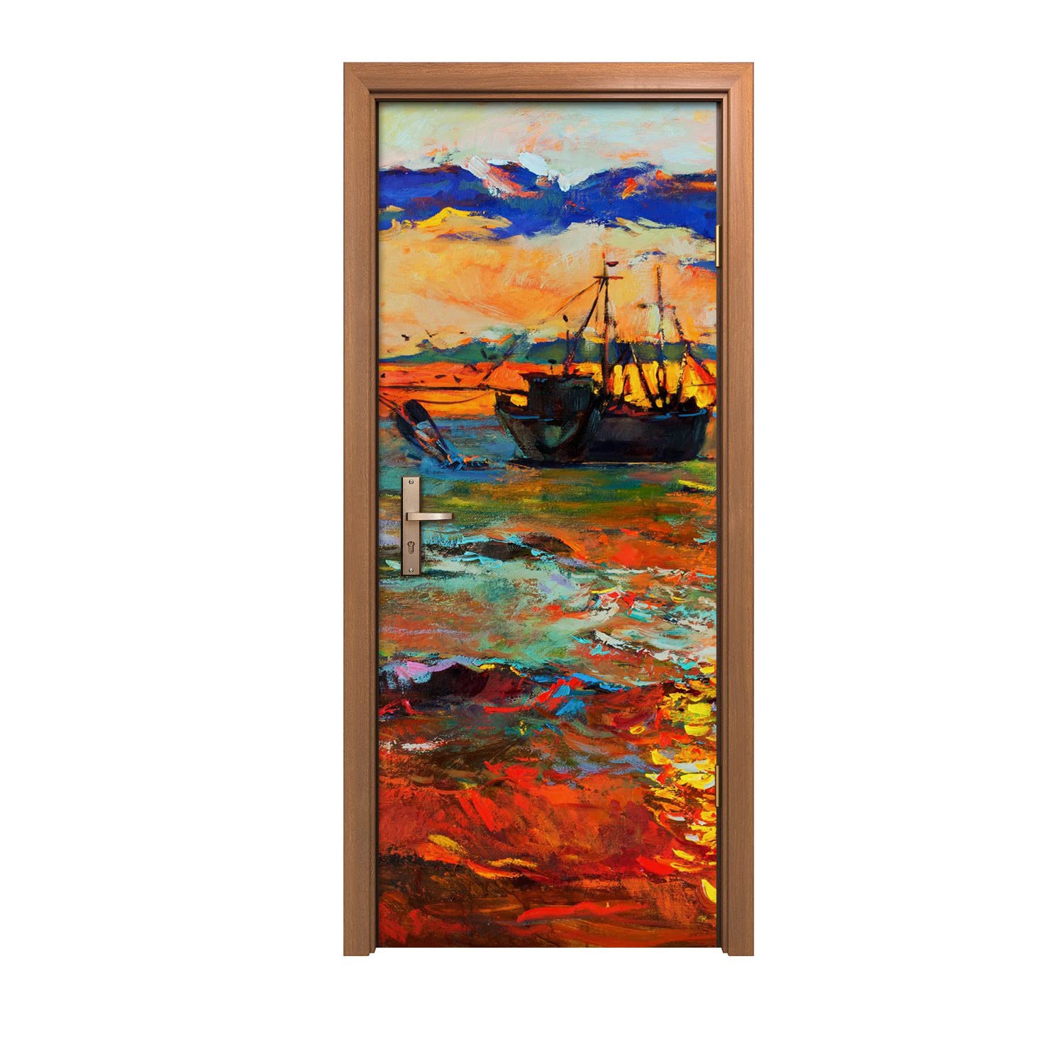 Design d'intérieur haut de gamme avec le poster de porte mer