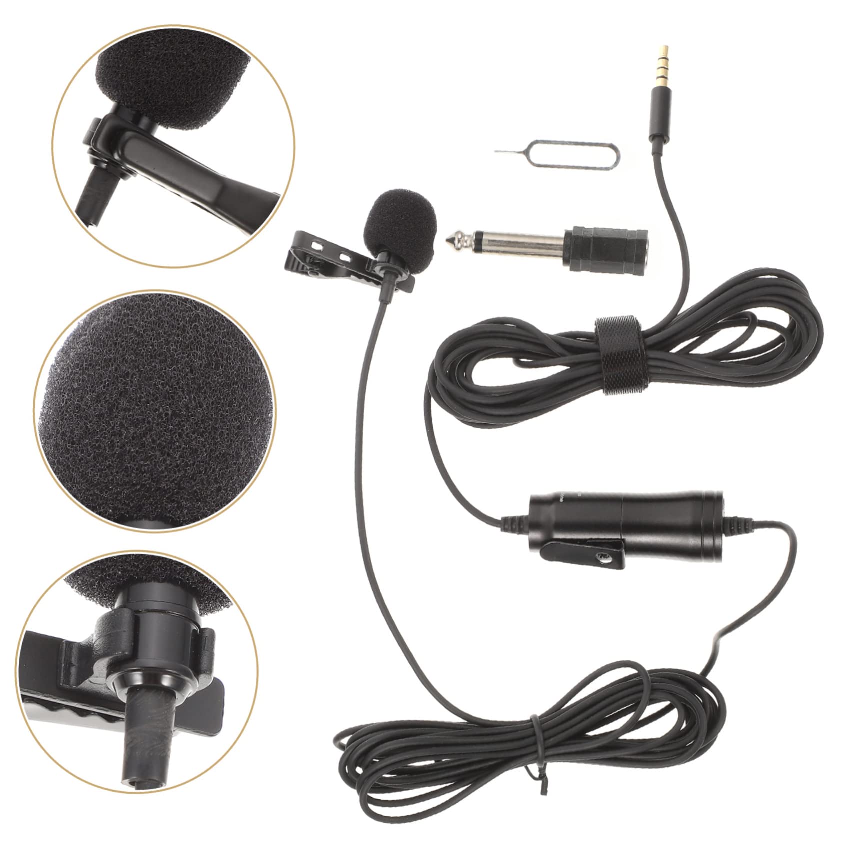 BESTonZON 3juegos Micrófono Lavalier Clip para Grabación De Video Compatible Teléfonos y Pc para Streaming y Entrevistas Alta Sensibilidad y Antirruido