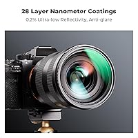 Vista 5 de K&F Concept Filtro de polarizadores circulares de 2.638 in y kit de filtro de protección UV MC (2 piezas) con tapa de lente hacia arriba y hacia