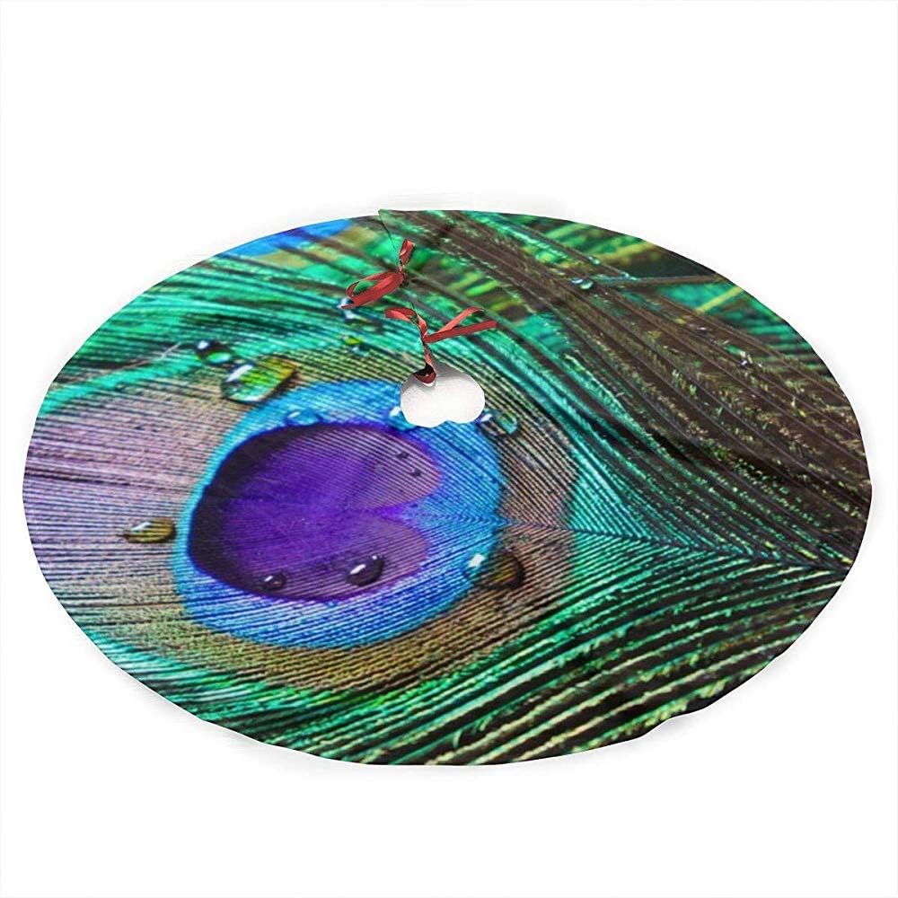 Not Applicable Christmas Tree Skirt-Peacock-Feather Christmas Tree Skirt Holiday Decorations