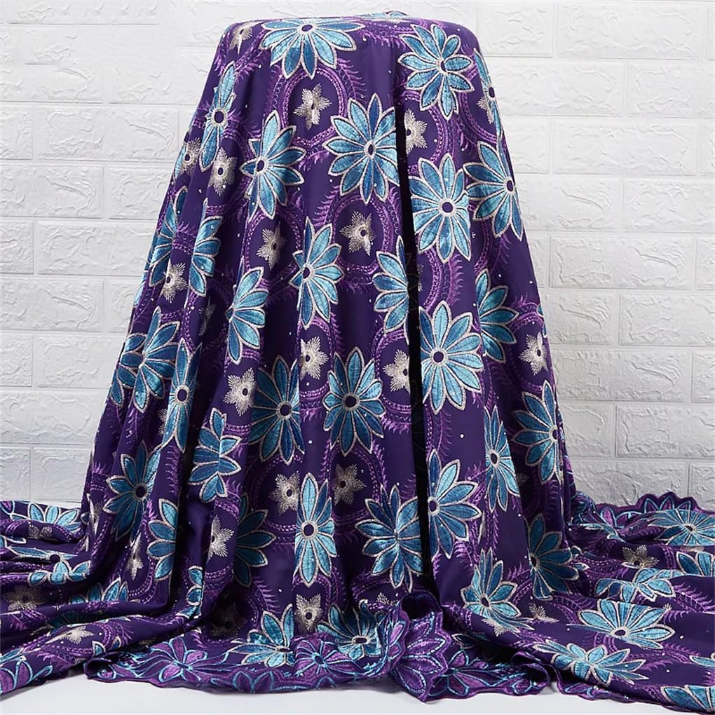 Merletto Voile In Svizzera Con Pietre Tessuti Di Pizzo Africano Nigeriano Fai Da Te Tessuto Di Pizzo Di Cotone Cucito