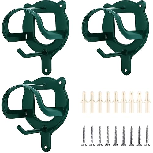 Dunzy 3 Counts Horse Bridle Rack Bracket Bridle Hooks Tack Storage Halter Hanger Metal Holder with Tubes and Screw for Horse Barn Supplies(Dark Green)