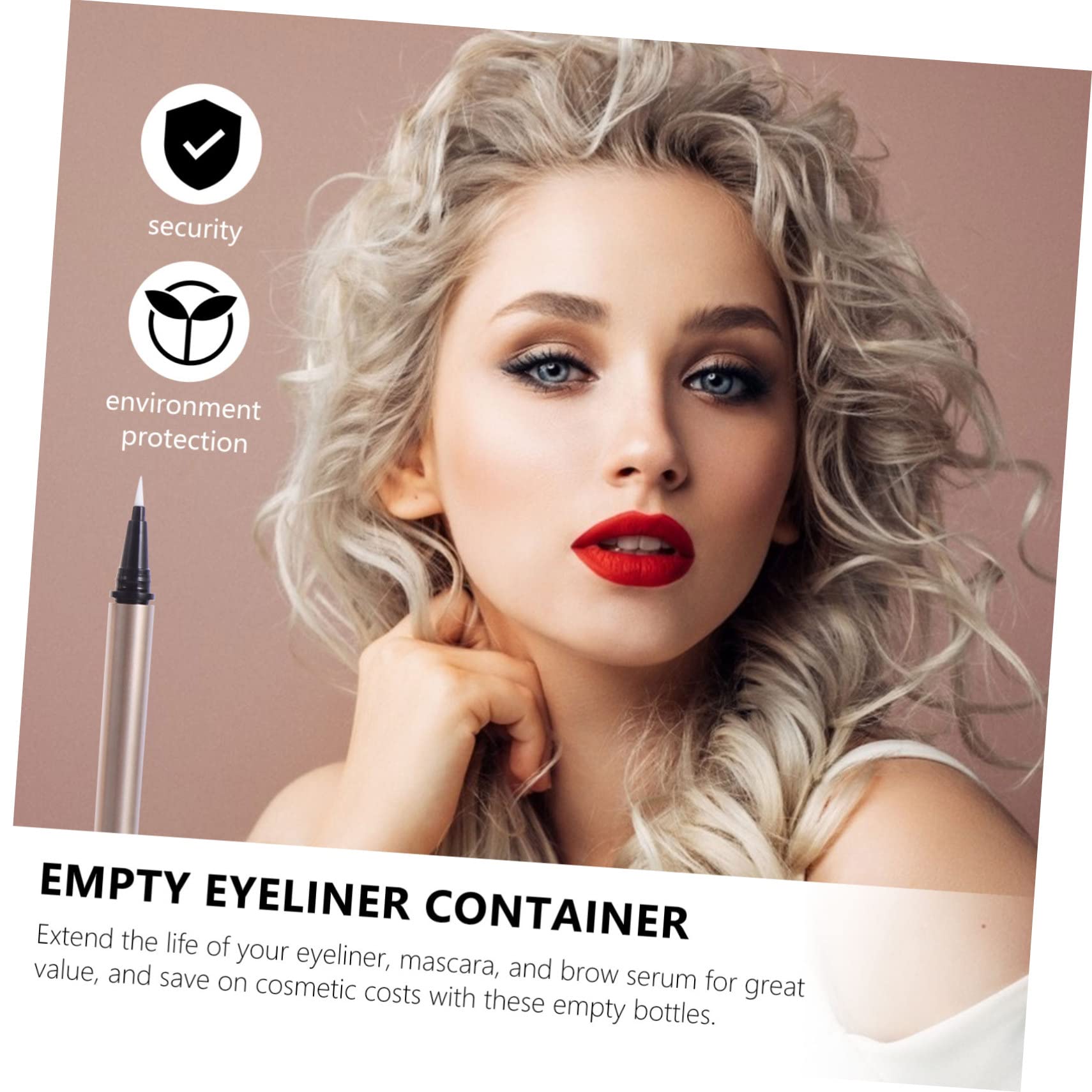 CALLARON 5 Pezzi Tubi Eyeliner Vuoti Ricaricabili da 1 Ml, Contenitore in Plastica Oro per Conservare Cosmetici, per Saloni