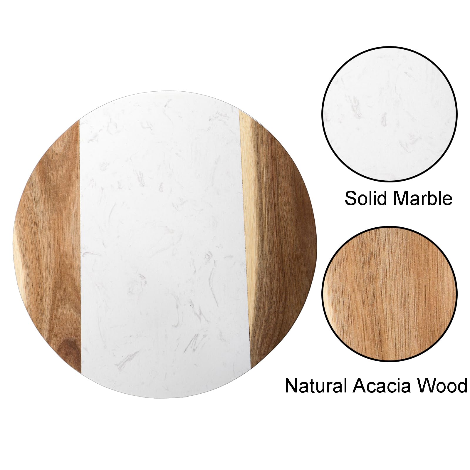Amazon | Okllen 12インチ 大理石チーズボードとアカシア木製