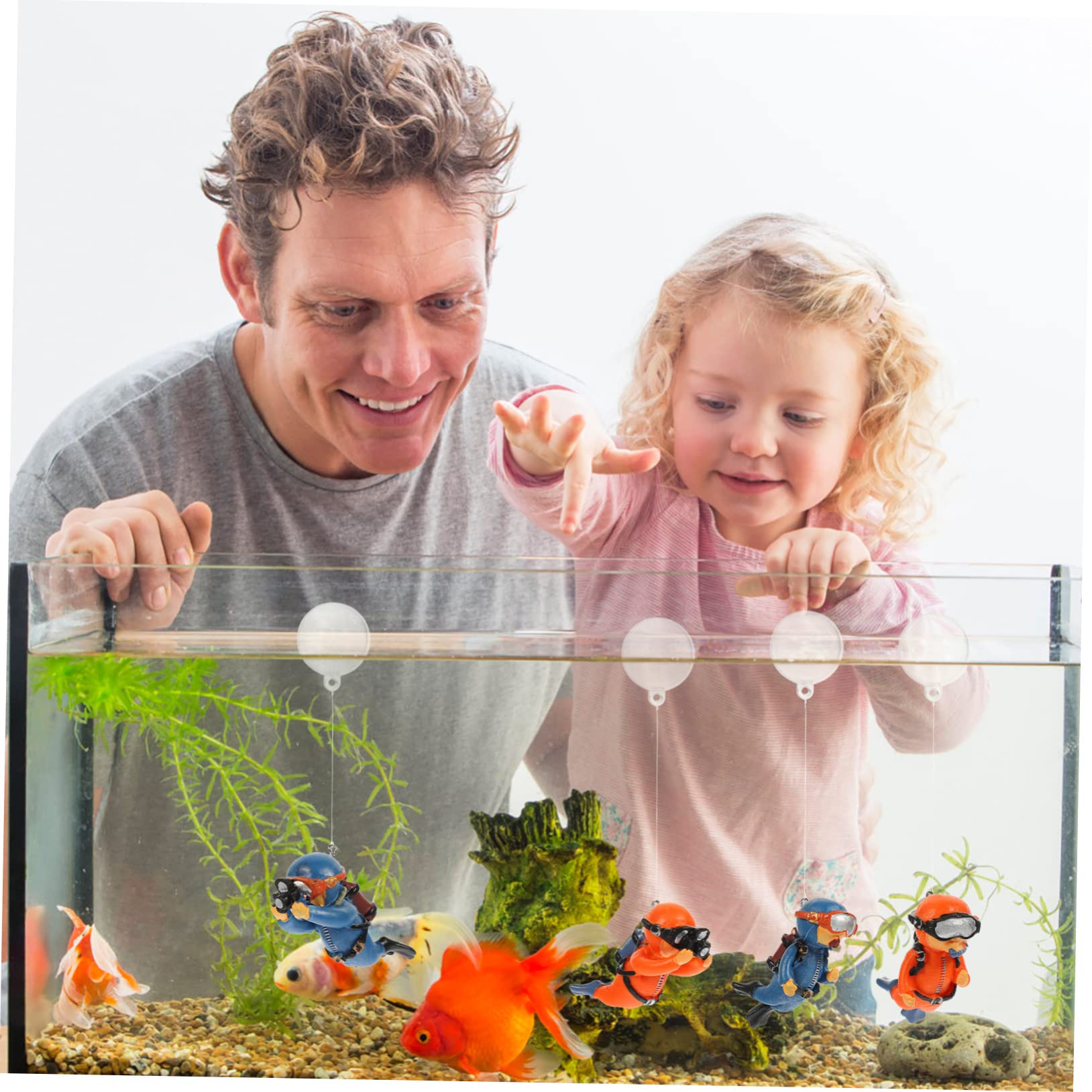 Beaupretty 20pièces Décorations Aquatiques Résistantes Figurines De Plongeur Adorables pour Aquarium Ornements Flottants