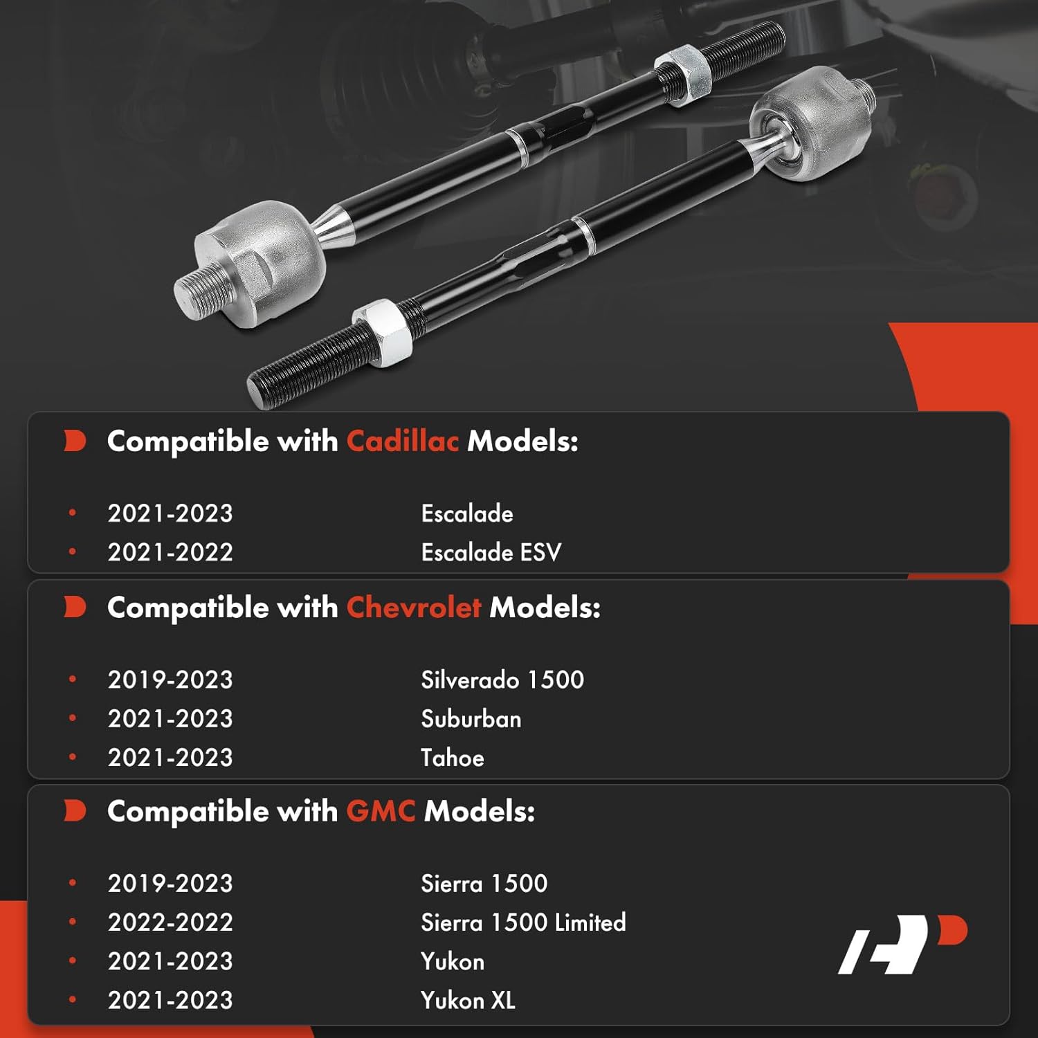 A-Premium 2 x Front Inner Tie Rod Ends, Compatible with Chevrolet Silverado 1500 2019-2023, Tahoe 2021-2023, Suburban 2021-2023 & GMC Sierra 1500 Limited 2022, Yukon XL & Cadillac Escalade ESV