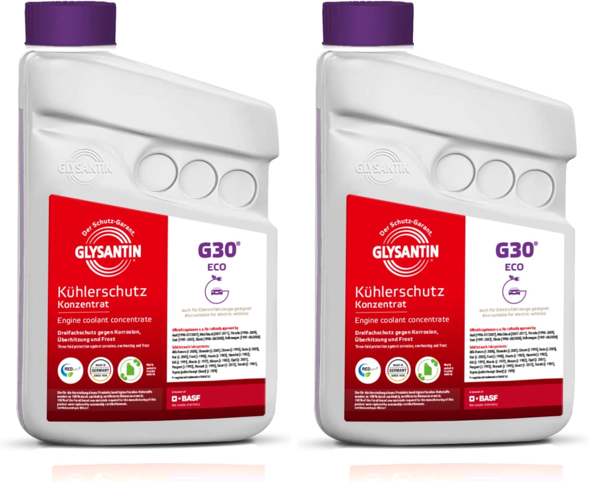 GLYSANTIN G30 Kühlerschutzmittel Konzentrat, ECO BMB 100, silikatfrei, pink, 1 Liter (Packung mit 2)