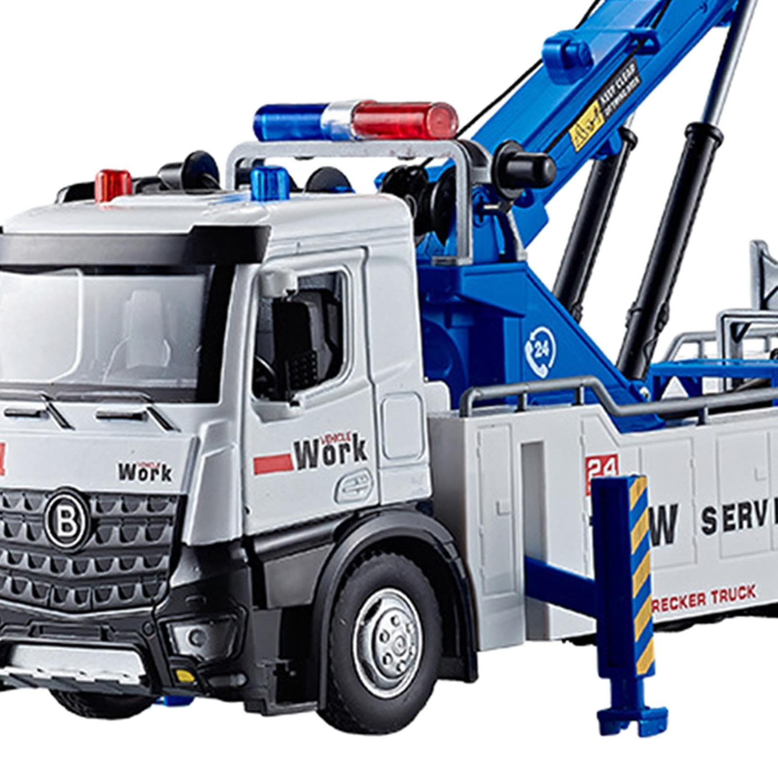 Modello di Gru Giocattolo Pressofuso, Regalo per Le Vacanze, Camion da Costruzione in Miniatura Realistico, Carro Attrezzi con Luci E Suoni