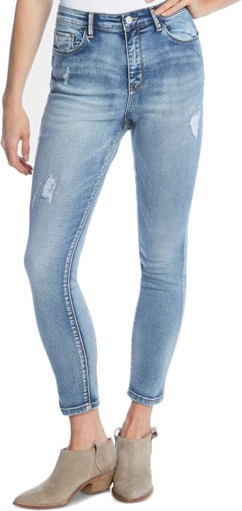 High Rise Ripped Skinny Jeans (Denim 