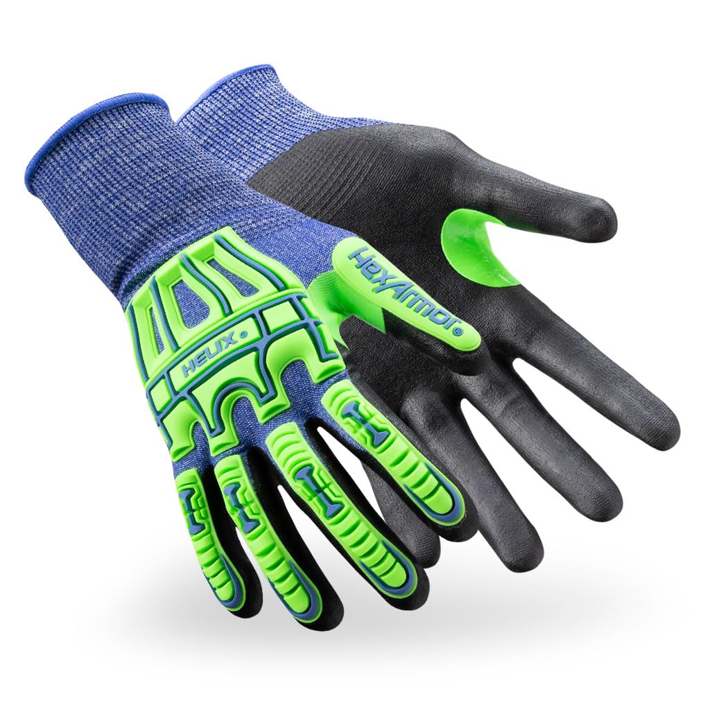HexArmor Safety Gloves | Superior Grip | 360 Degree Cut Protection | A7 Level Cut Resistance | Helix 3026IMP | XX-Small