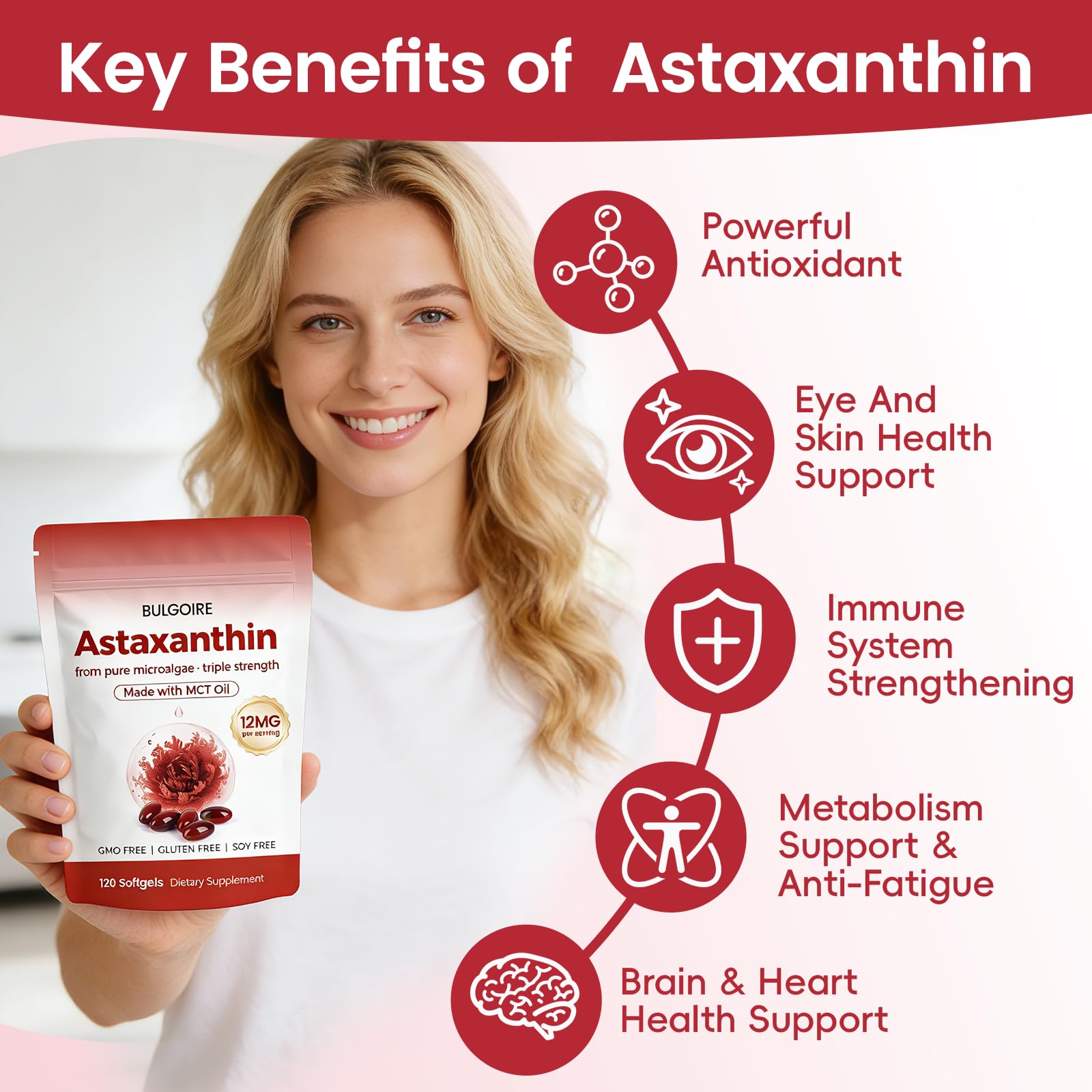 Astaxanthin 12mg with MCT Oil Softgels, Premium Astaxanthin Supplements Organic for Kidneys, Eyes & Skin, Natural Microalgae Source, Triple Strength, Non-GMO & Gluten Free, 120 Softgels (Pack of 1) — Amazon image 4