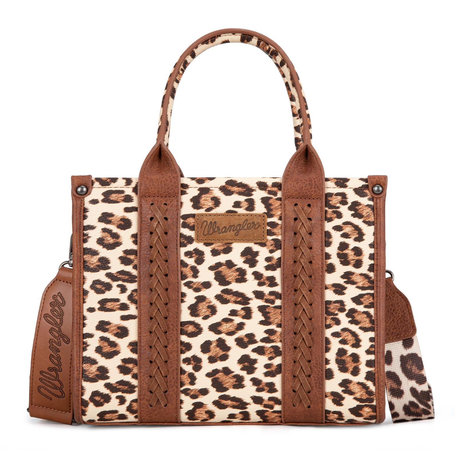 WRANGLER Cow Print Tote Bag for Women Western Top Handle Handbag with Guitar Strap