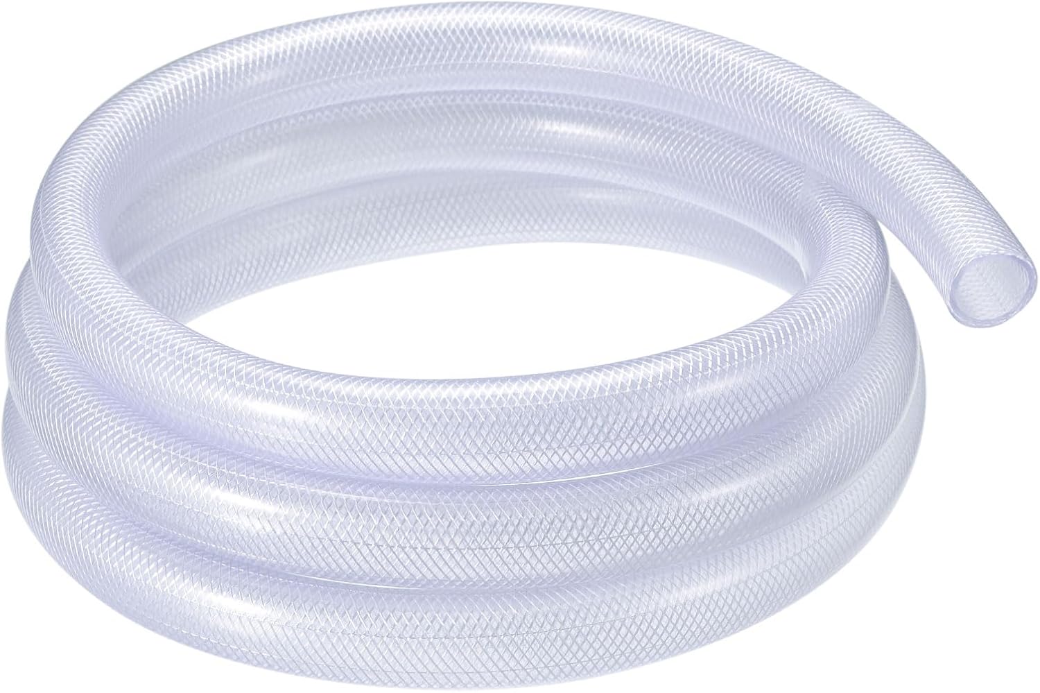 50ft Flexible Tube Braided Reinforced Tubing Flexible Hose Pipe Clear Vinyl Tubing High Pressure Flexible Plastic Tube for Fluid Transfer ((1/2" Inner, 3/4" Outer Diameter)