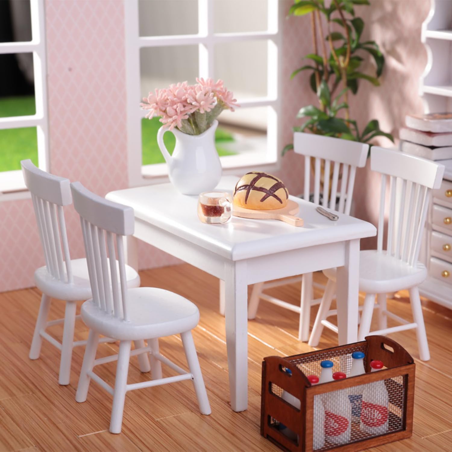 Amazon.com: Minamzee 1/12 Dollhouse Table Chair Set, 17pcs