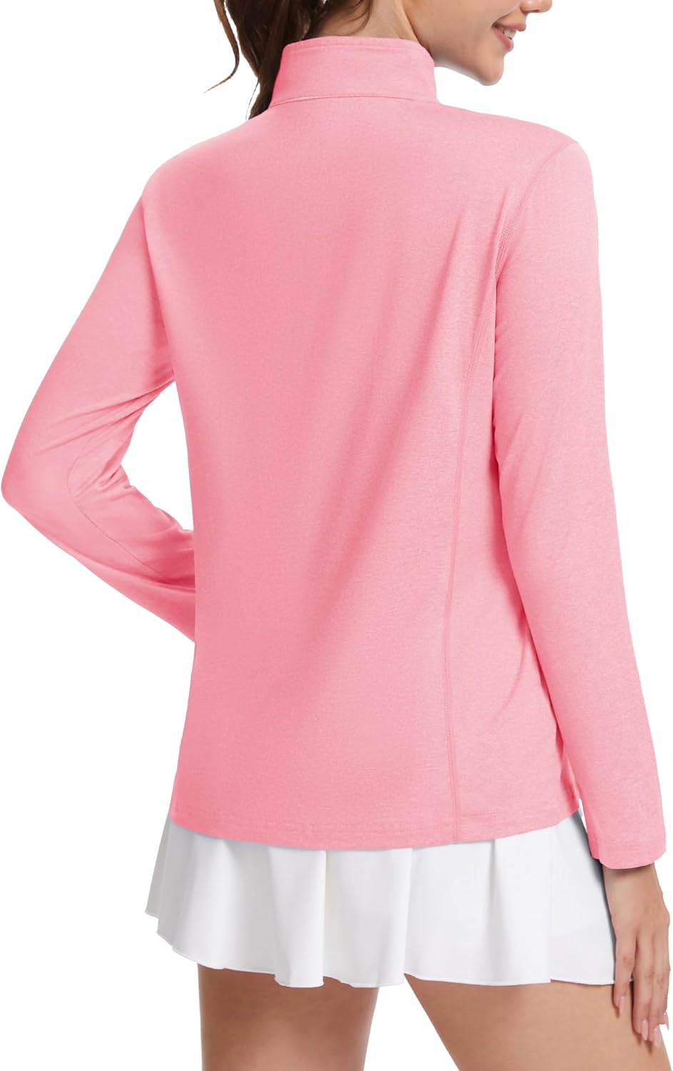 MAGCOMSEN Women's Long Sleeve Shirts 1/4 Zip Pullover UPF 50+ Sun Protection Quick Dry Hiking Athletic Workout Tops - Image 2