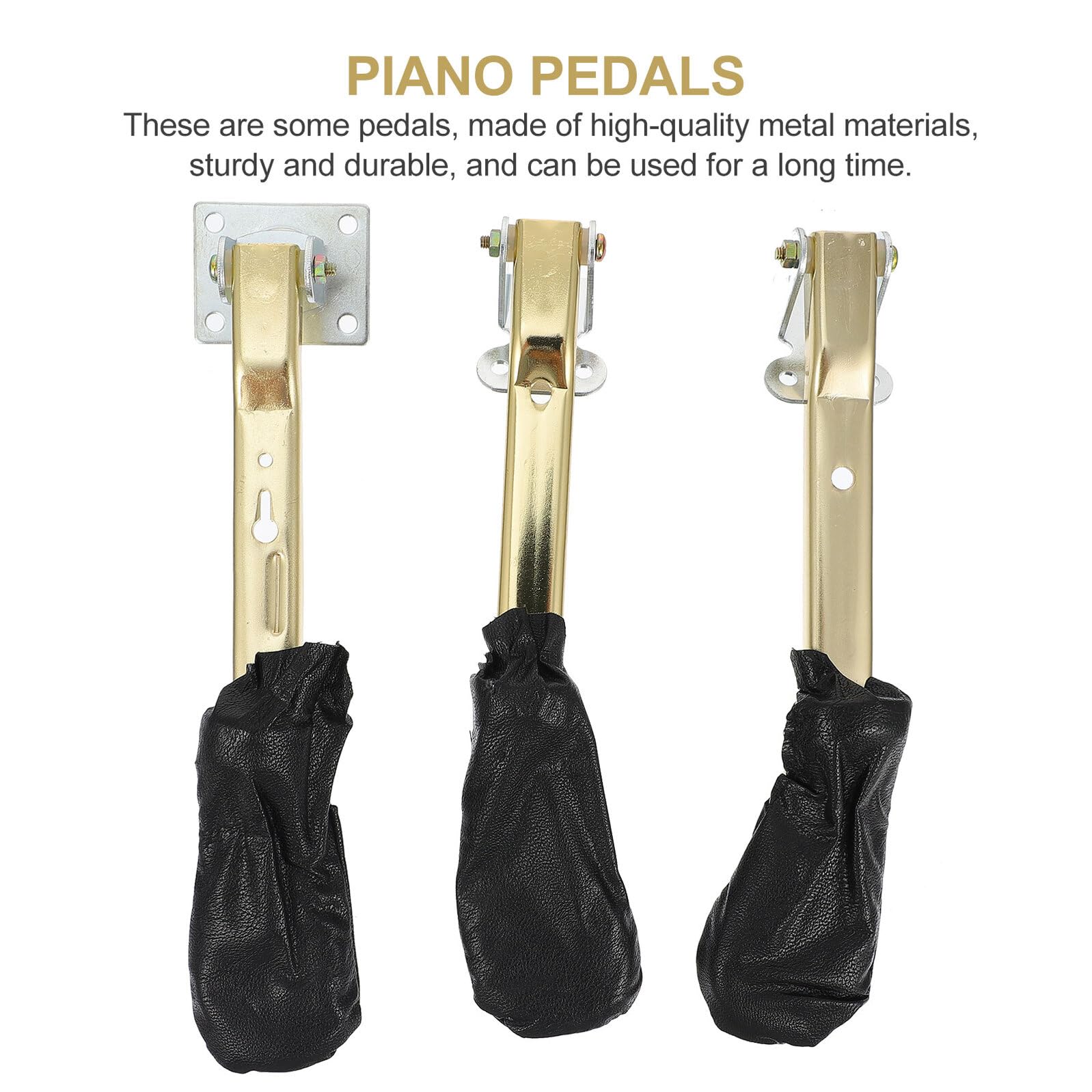 Beaupretty Pedali Pezzi Pianoforte e Verticale 3 Dorato in Metallo per Ruggine Resistenti alla Accessori Professionali Pratici per Strumenti Musicali