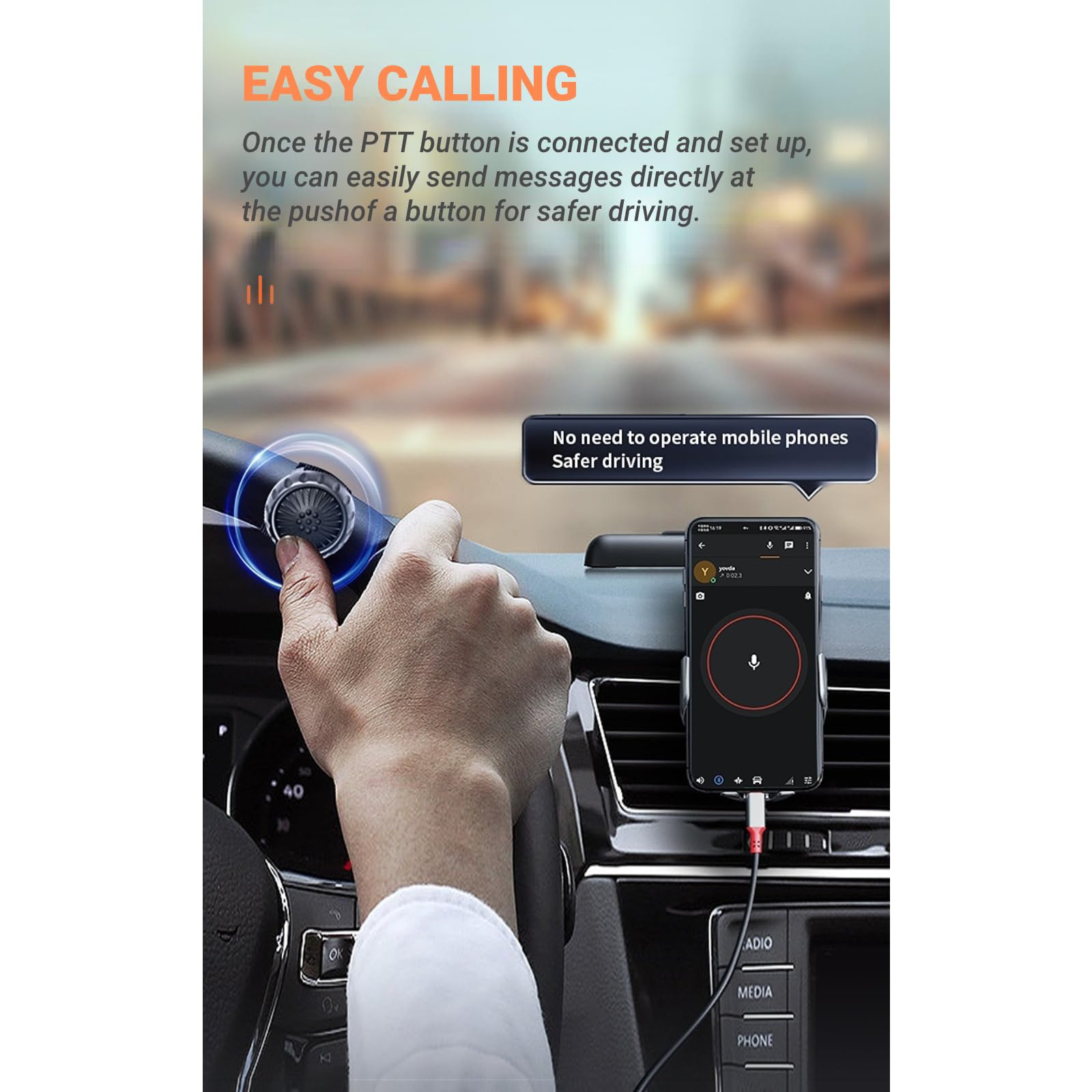 Pulsante PTT Wireless Per Zello – Bluetooth 5.0, Impermeabile IP67, Per Bici, Moto E Auto