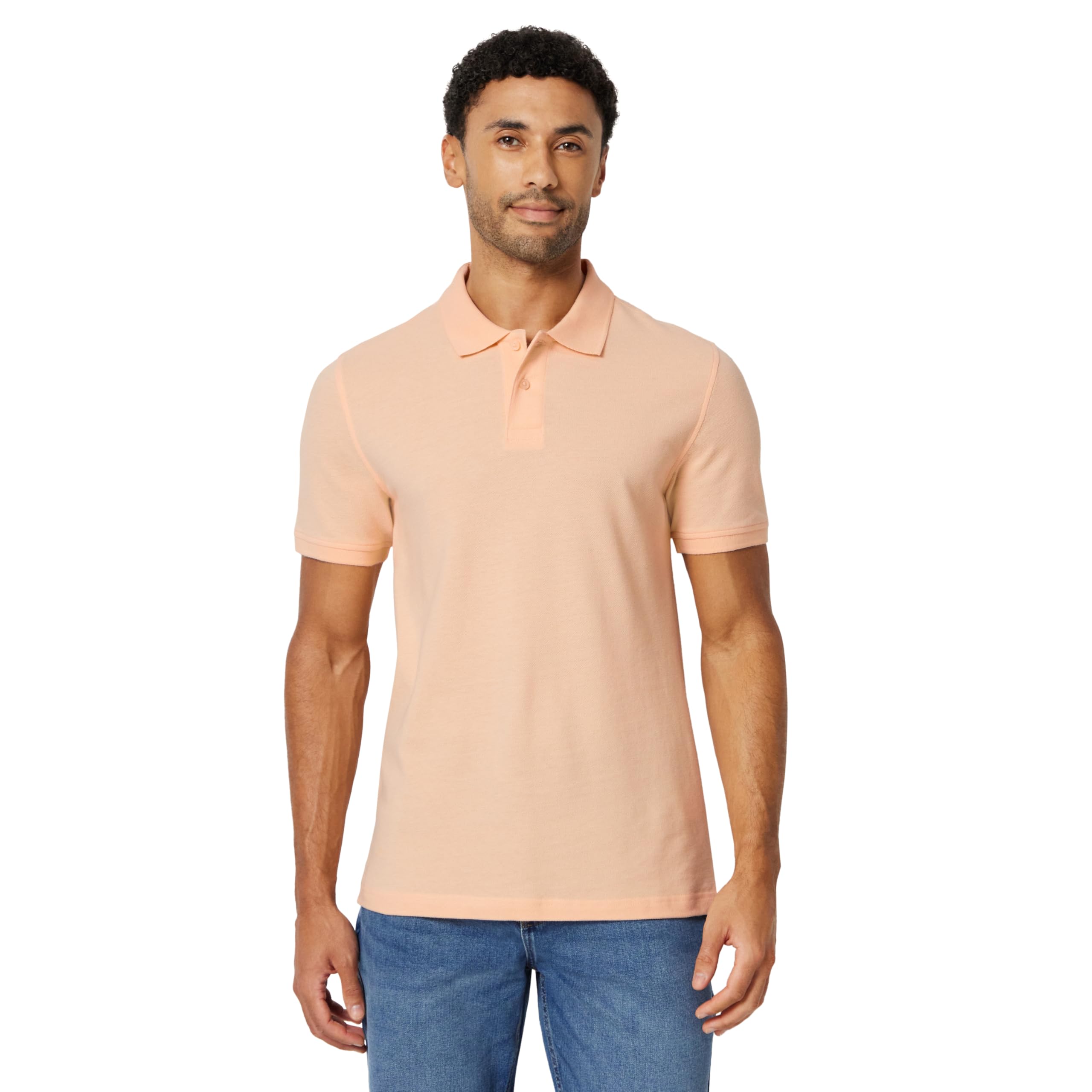 Amazon Essentials Men's Short Sleeve Slim-Fit Cotton Pique Polo Shirt, Breathable Collared