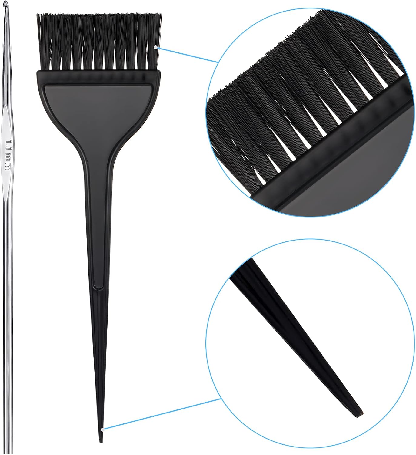 Boao 3 Sets Highlight Cap Sets, Highlighting Caps for Hair, Dye Bleach Cap With Hole And Hook, Dye Kit for Hair Frosting, Highlighting, Color Accessories (Assorted Colors)