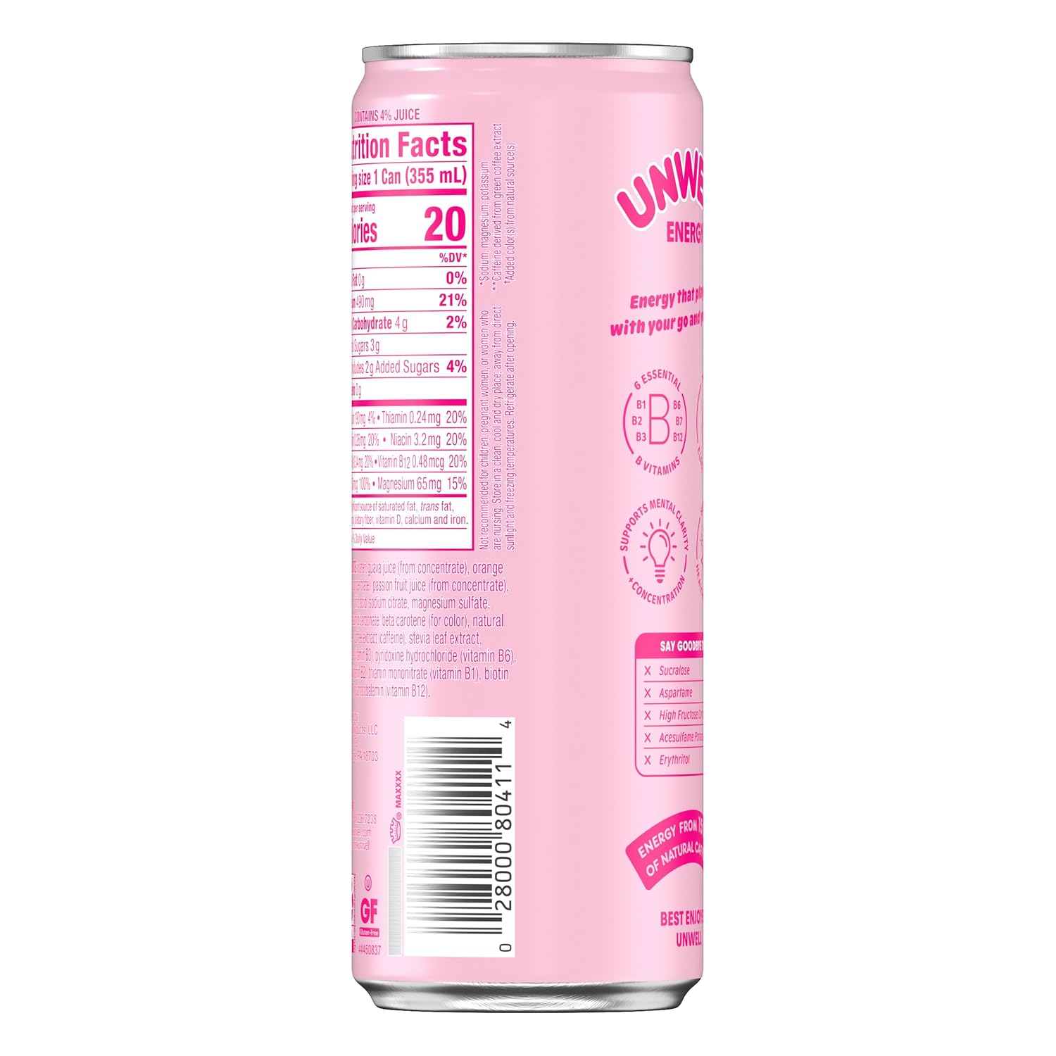 Unwell Energy RTD Passionfruit, Orange, Guava 12x12oz