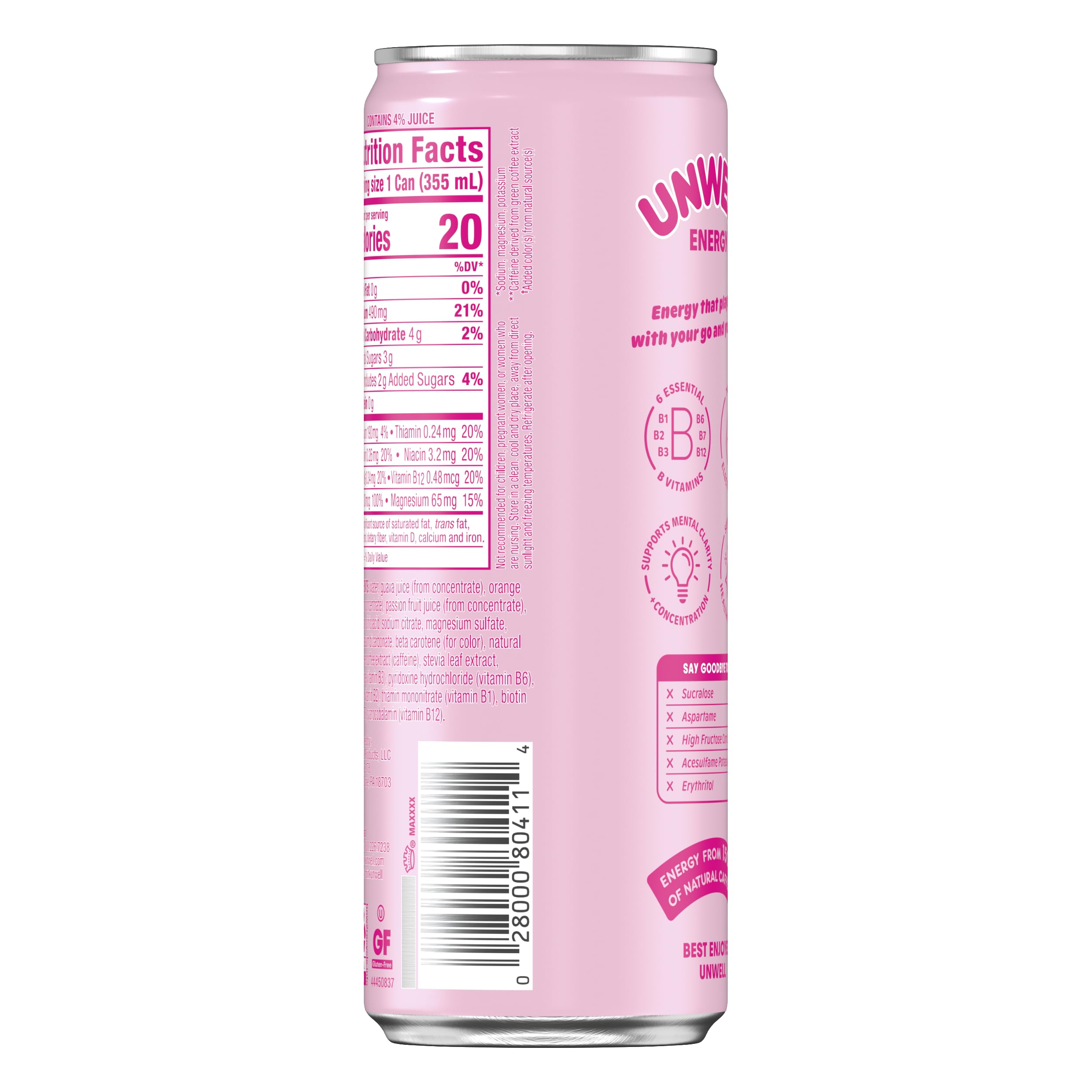 Unwell Energy RTD Passionfruit, Orange, Guava 12x12oz