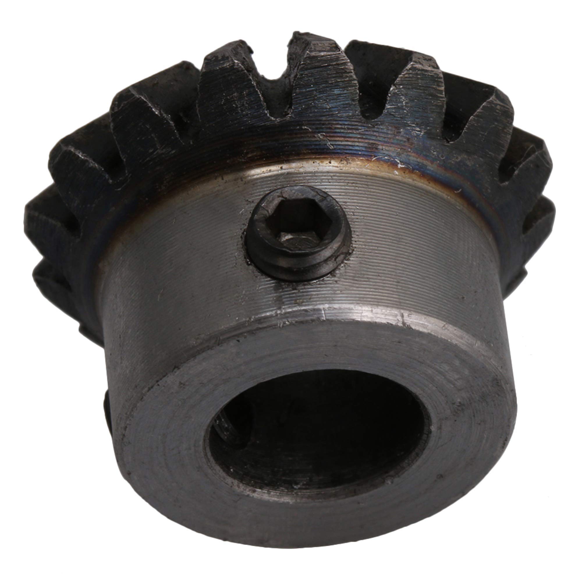 2 Ingranaggi Conici In Acciaio 45# - Diametro 26mm, Modulo 1.5, 16 Denti, Argento/Nero - Foto 3