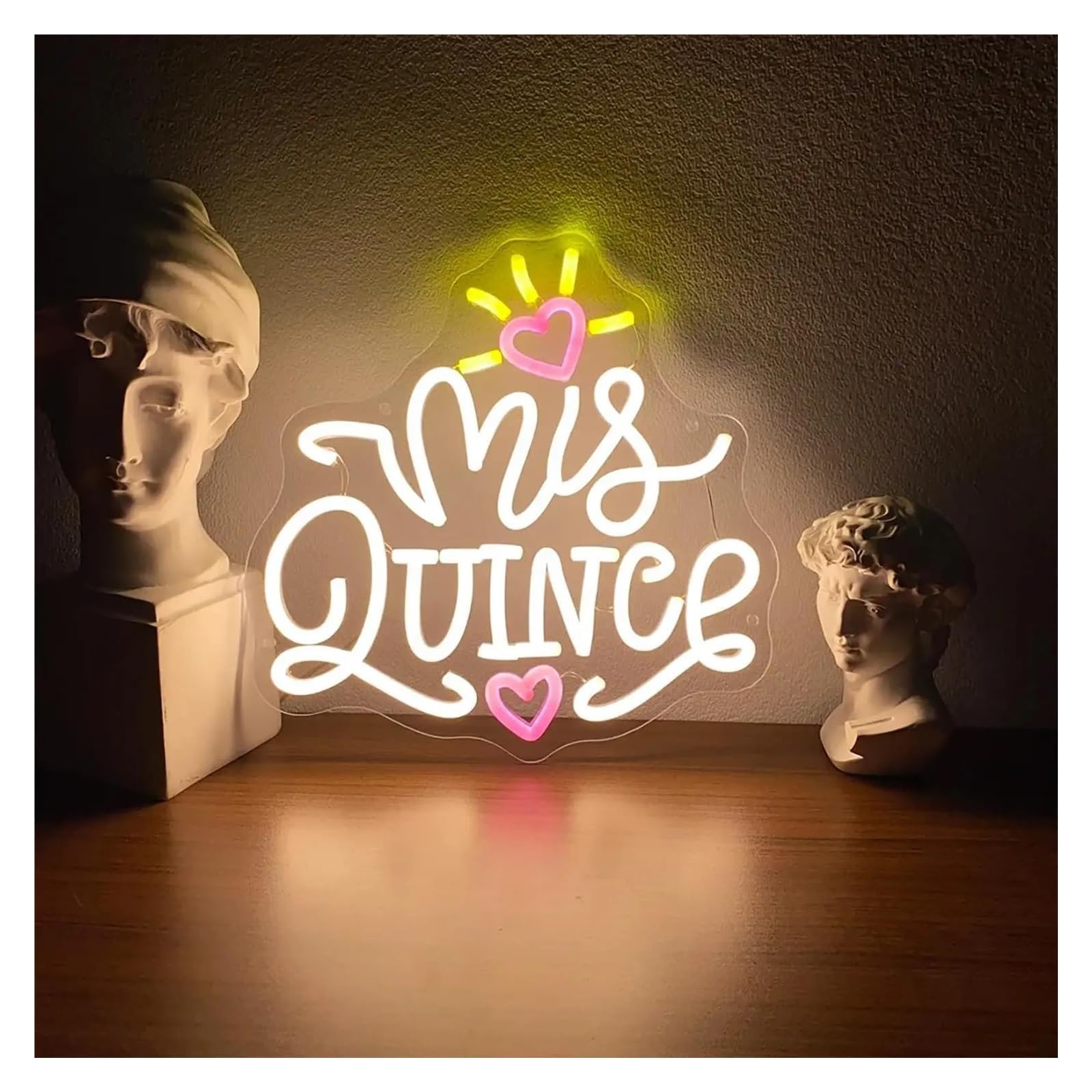 LEMST Signs Lamp Mis Quince Neon Sign Neon Light Sign Dimmable Party Room Wall Decor Birthday Event 34x34cm