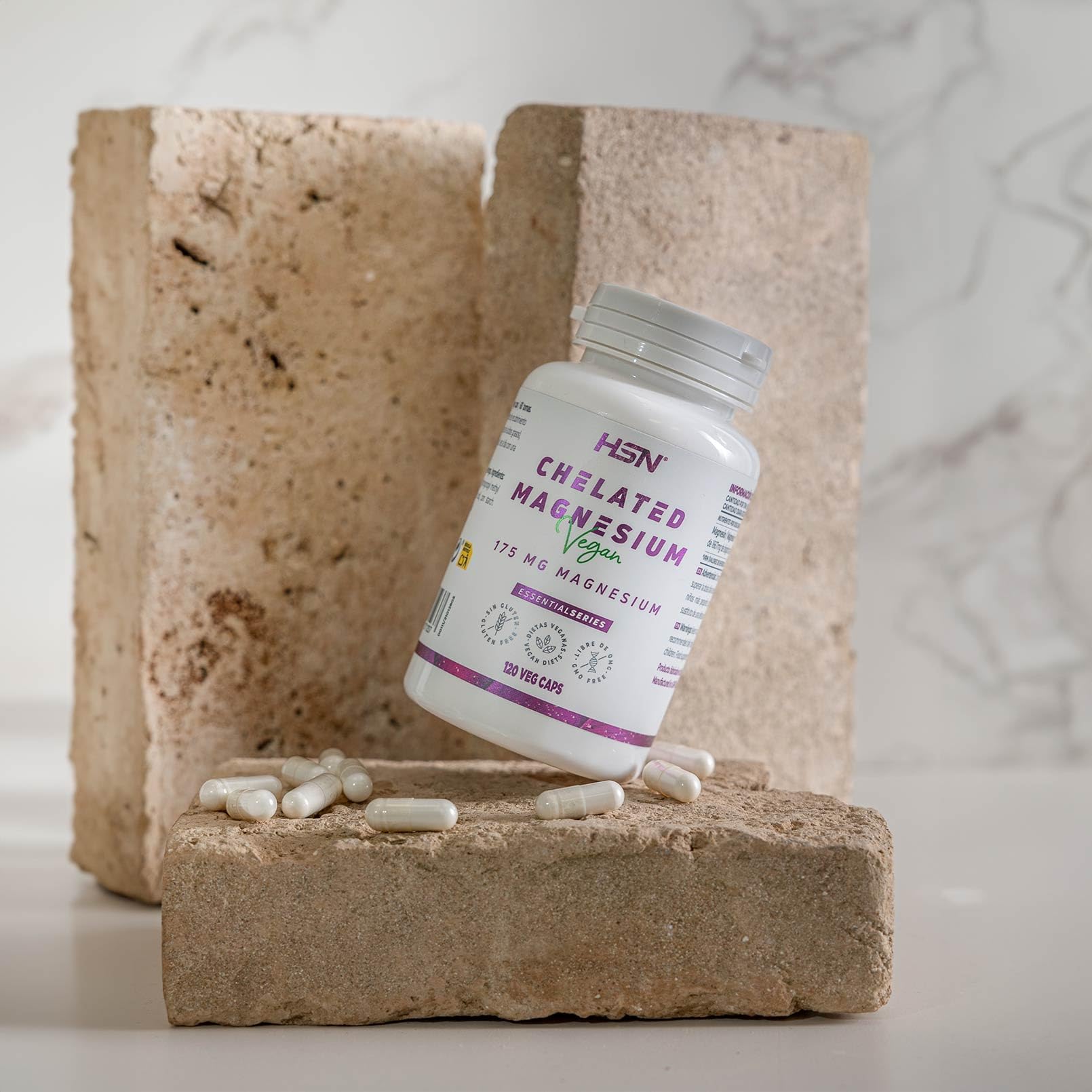 HSN Bisglicinato de Magnesio (100mg Magnesio Elemental) | 120 Cápsulas Vegetales | 100% Magnesio Quelado | Ayuda a Reducir el Cansancio y la Fatiga | Vegano Sin Gluten, No-GMO