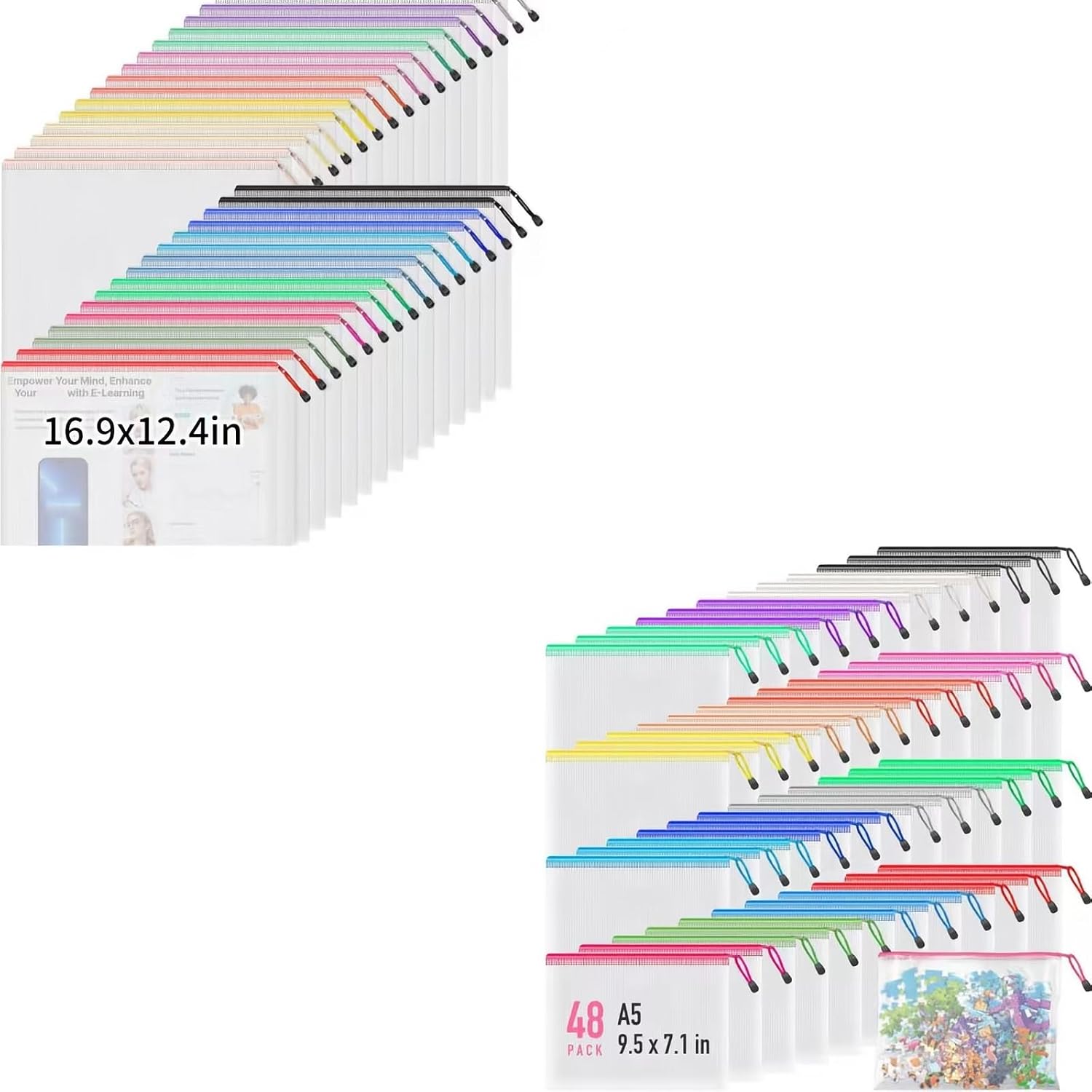 Umriox Zipper Pouch Bundle (32PCS 16.9x12.4 in & 48PCS 9.5x7.1 in)