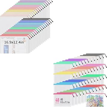 Umriox Zipper Pouch Bundle 32PCS 16.9x12.4 in & 48PCS 9.5x7.1 in