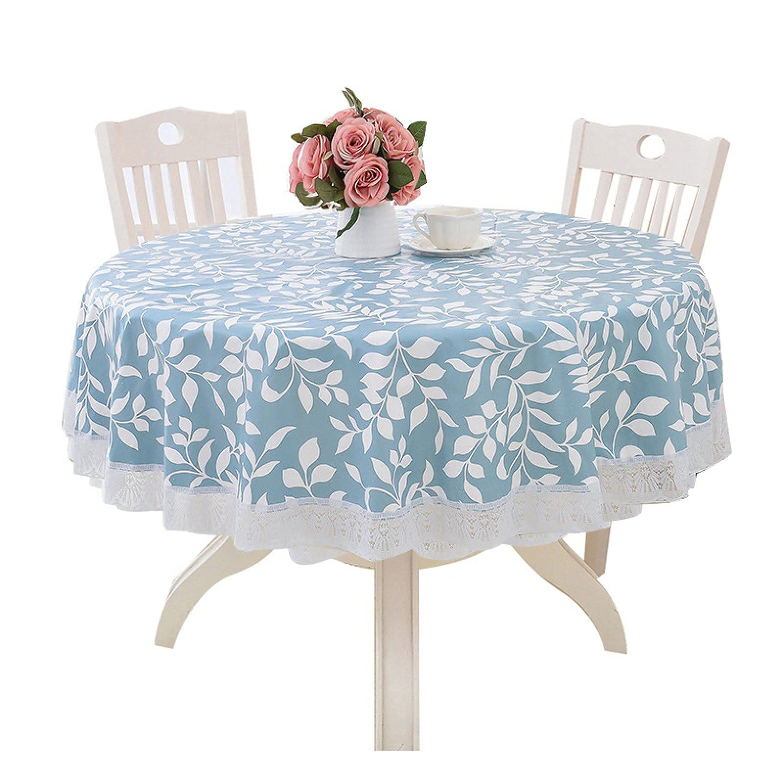 Nappe ronde en PVC imprimé dentelle pour couverture de table de fête