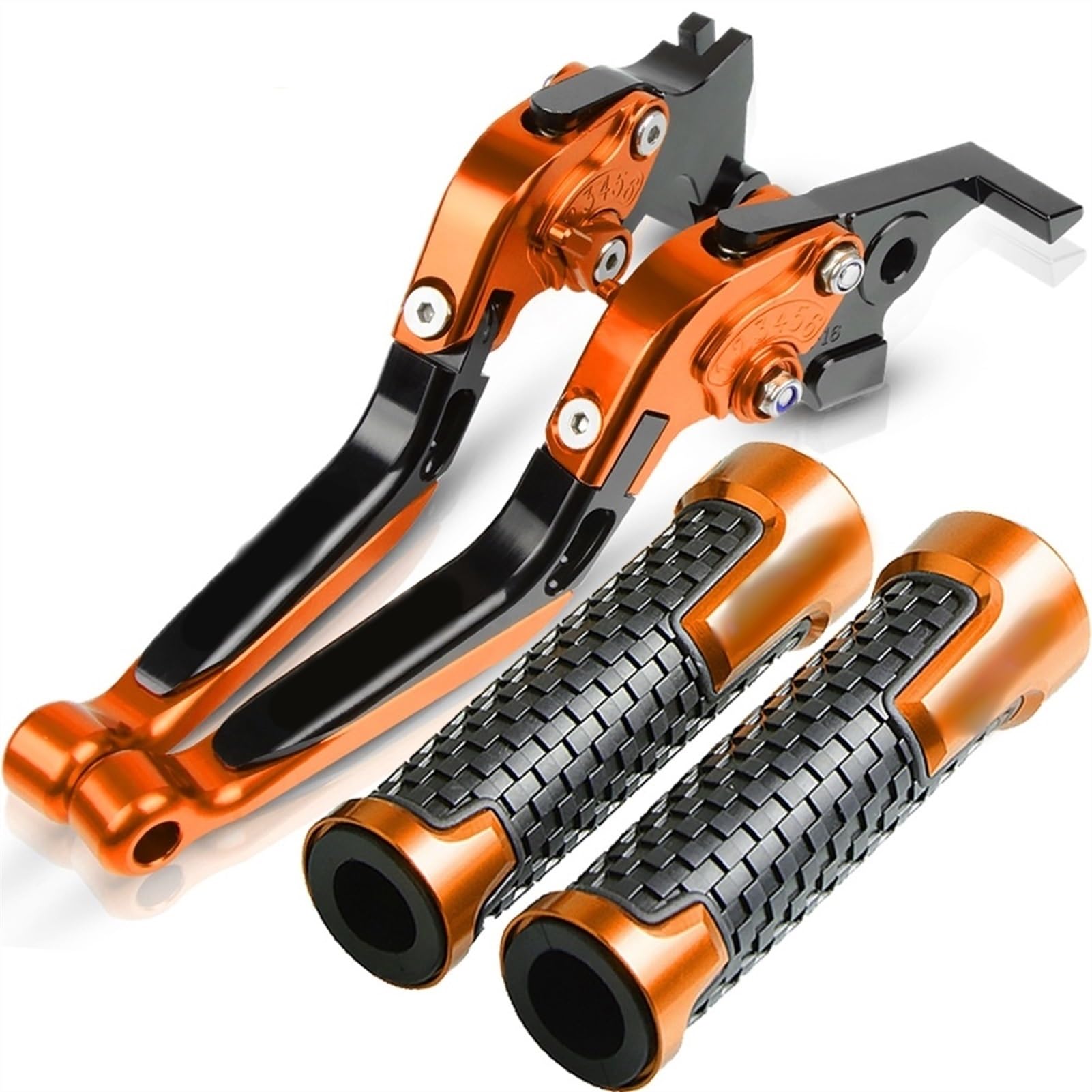 Leviers pliants Honda CB1300 anti-casse et poignées de guidon orange