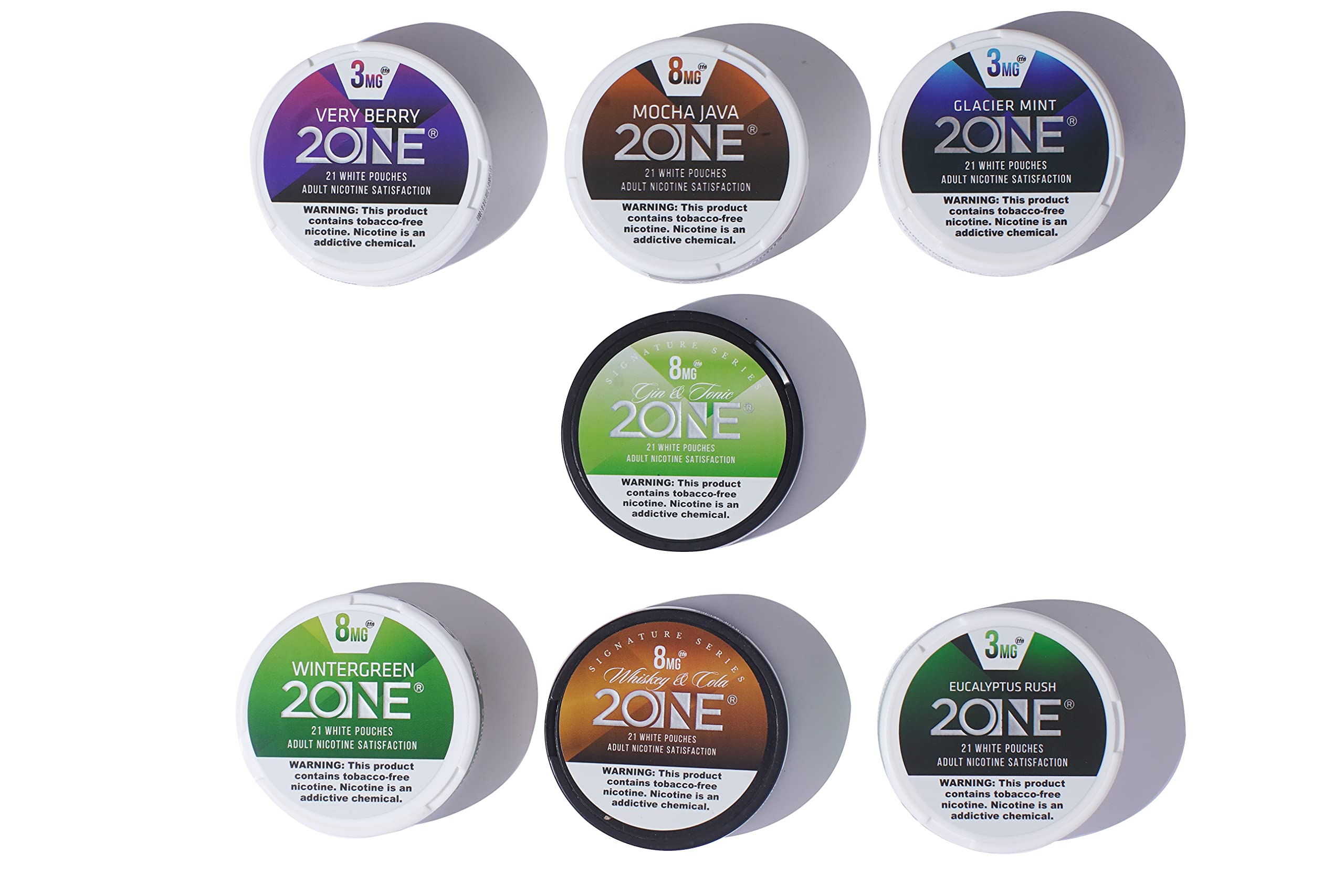 2One Premium Lab Produced TobaccoFree Nicotine AllWhite Pouches