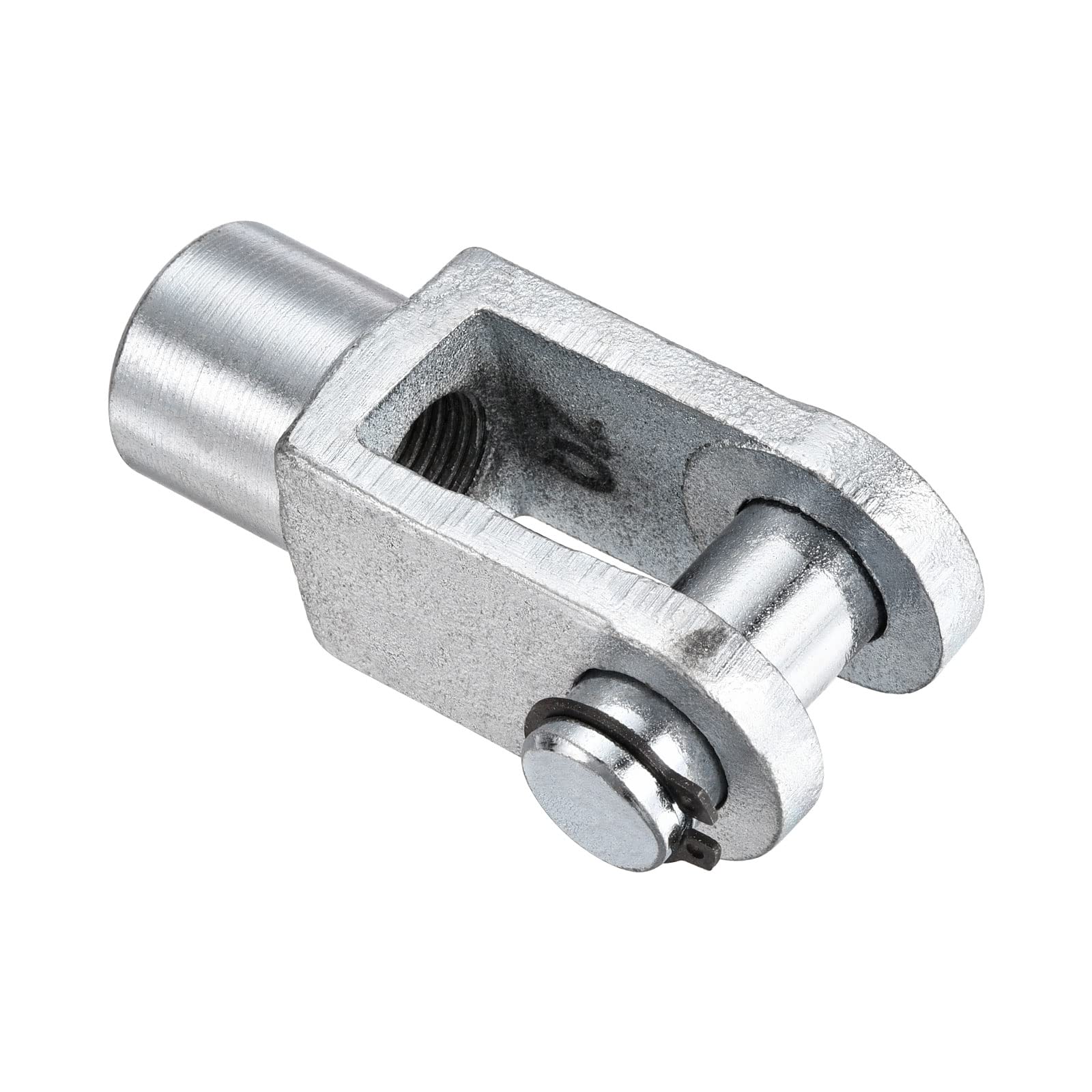 sourcing map Air Cylindre Barre Chape Terminal 78mm Longueur M16x1.5 Femelle Filetage Y Connecteur Argent